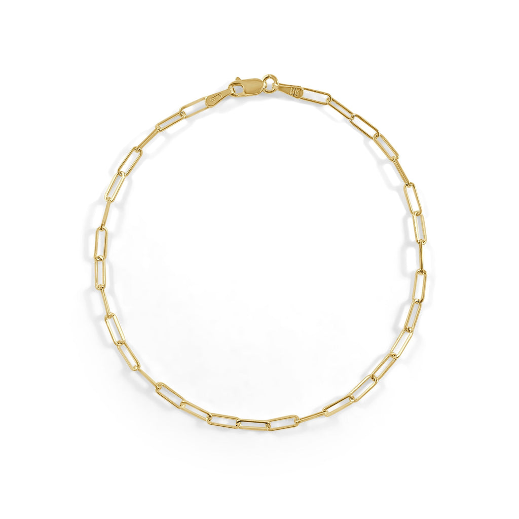 14K Gold Baby Rectangle Link Bracelet-Yellow