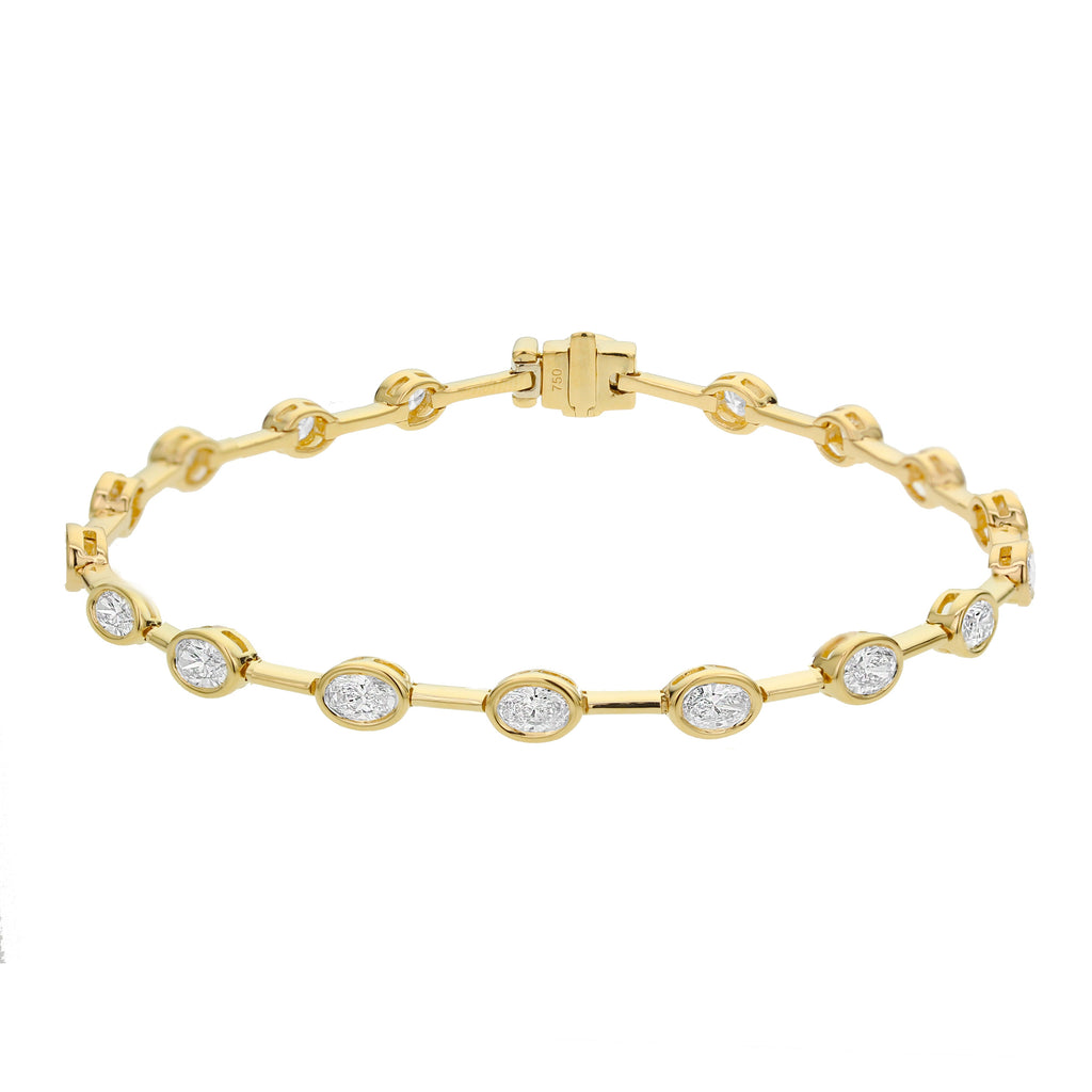 15 Stone Oval Diamond Bracelet - Yellow