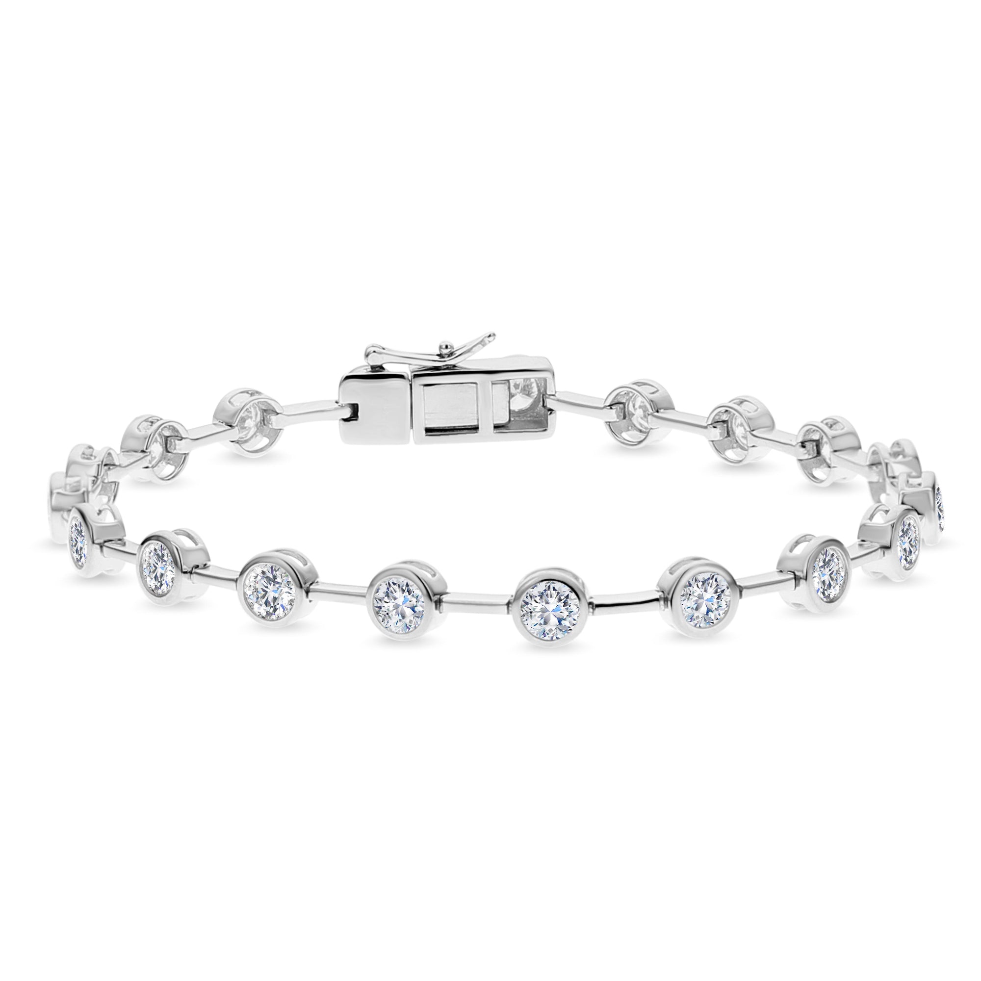 Round Diamond Bracelet-White