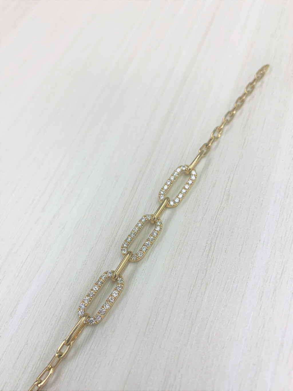 Diamond Link Bracelet, 14K