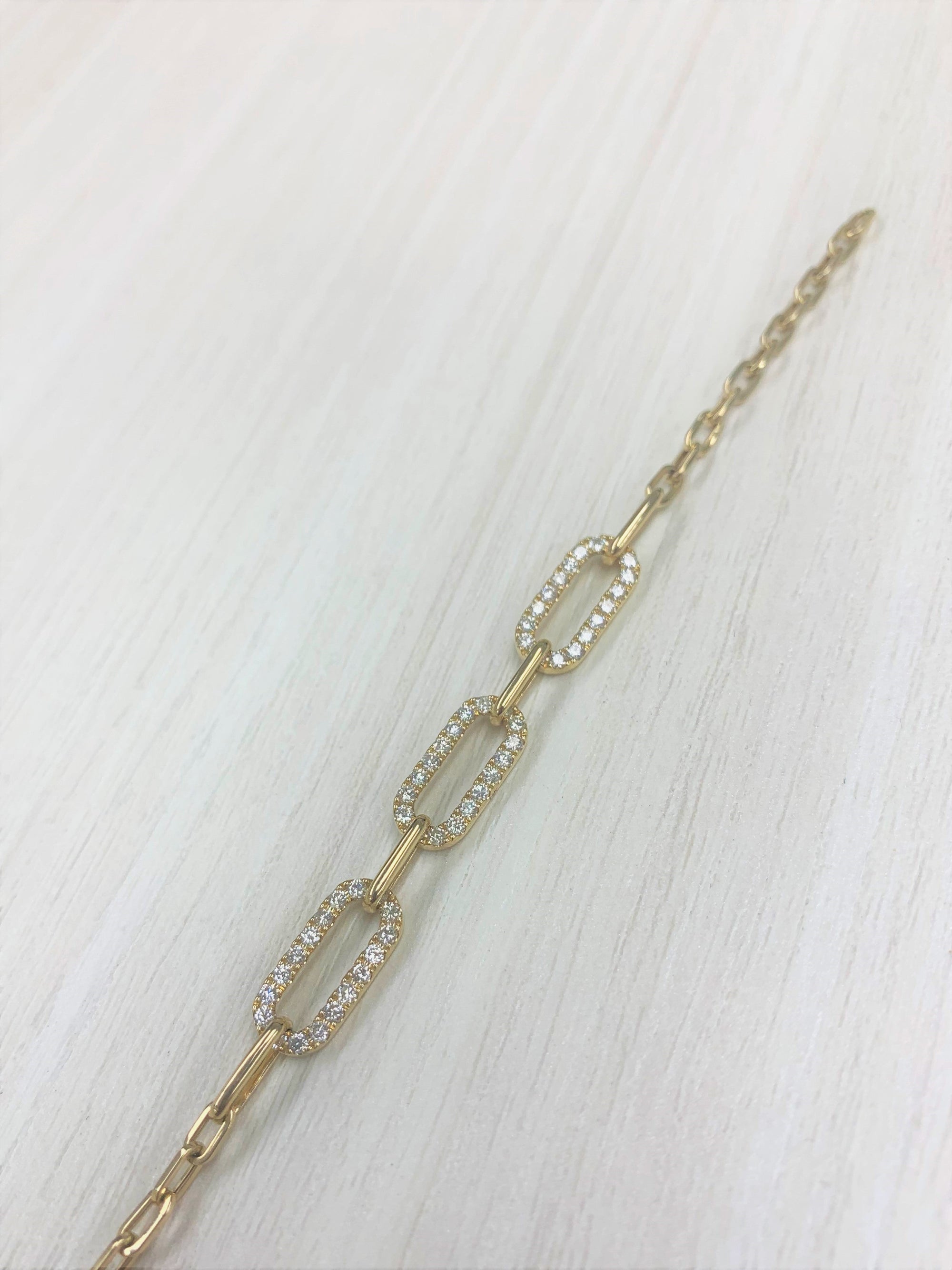 Diamond Link Bracelet, 14K