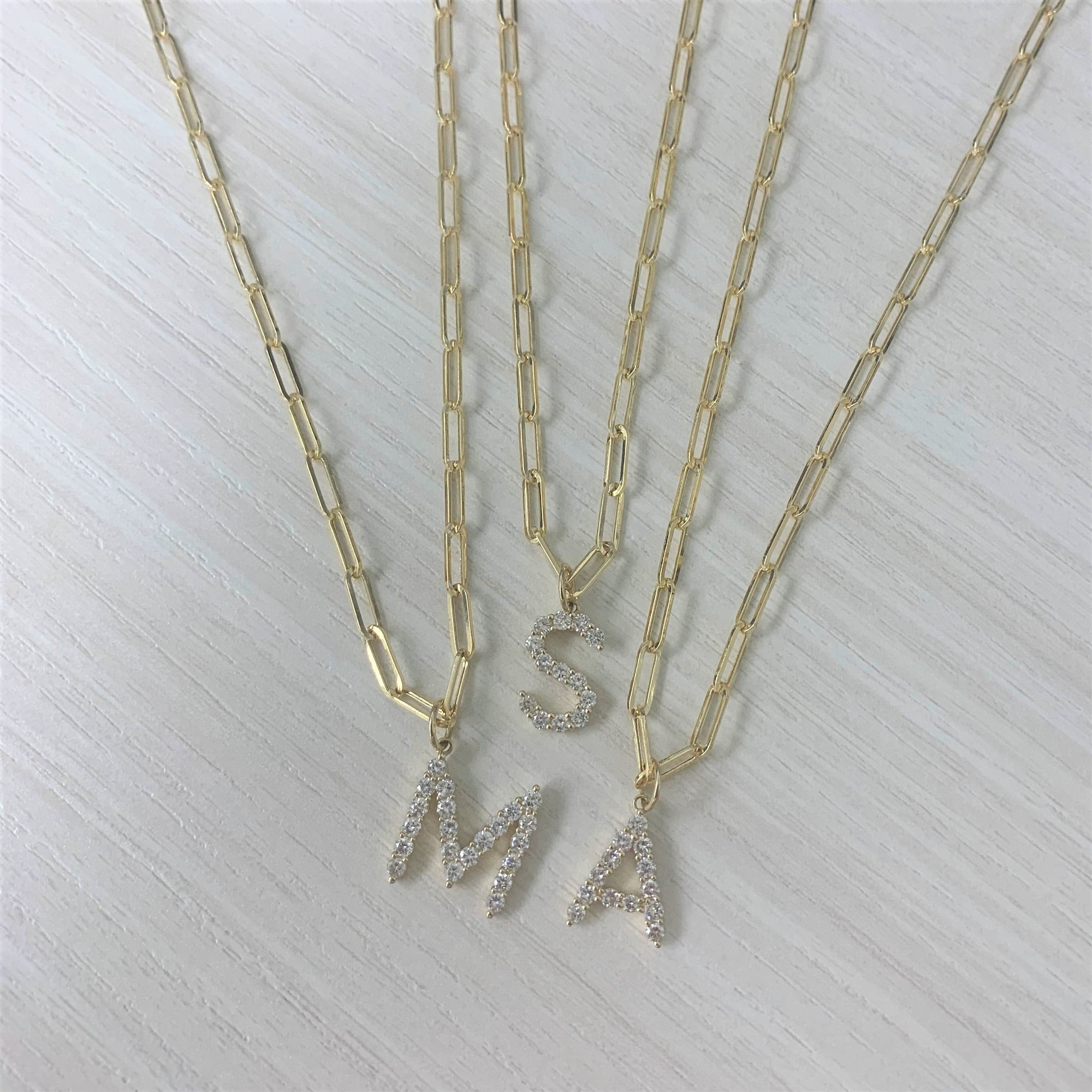Personalized Diamond Initial Necklace, 14K