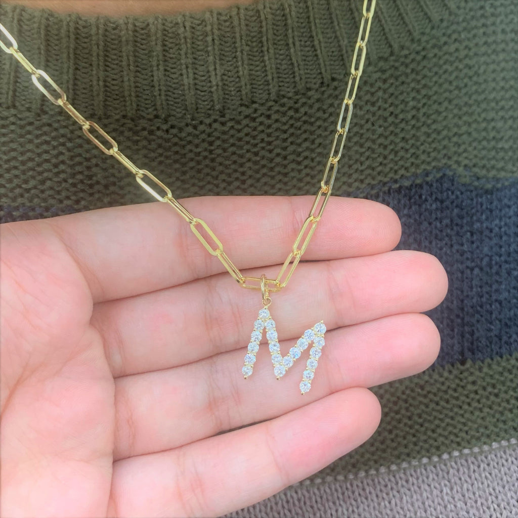 Personalized Diamond Initial Necklace, 14K