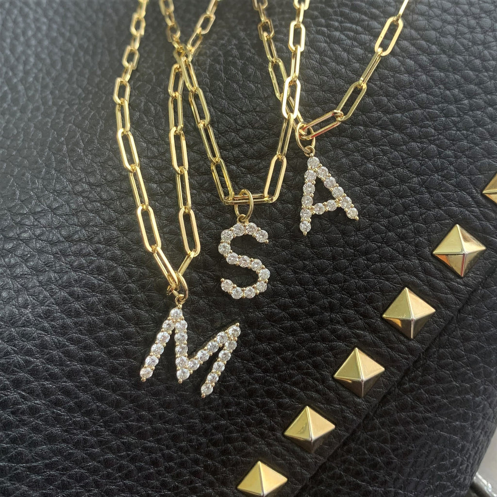 Personalized Diamond Initial Necklace, 14K