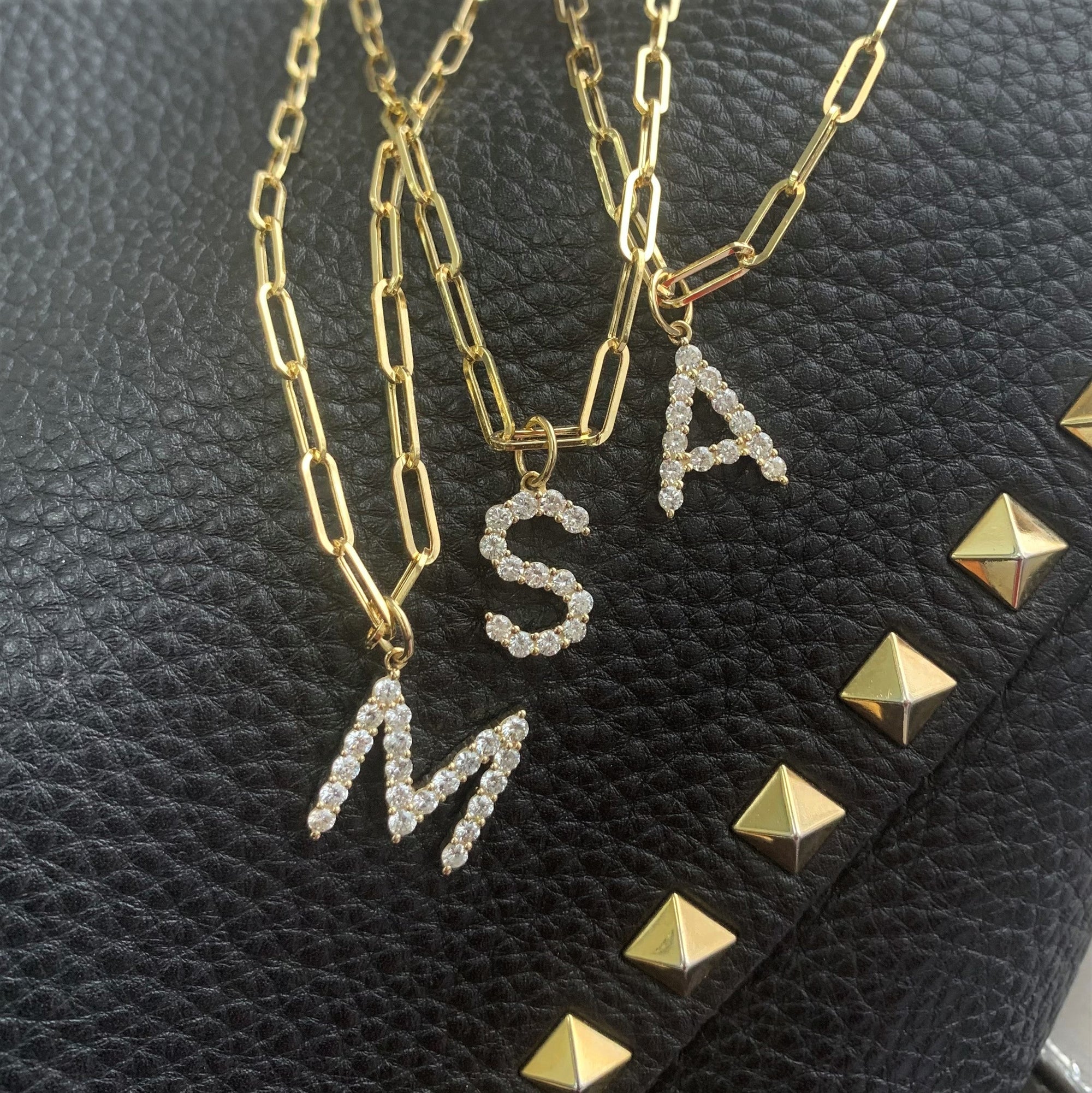 Personalized Diamond Initial Necklace, 14K