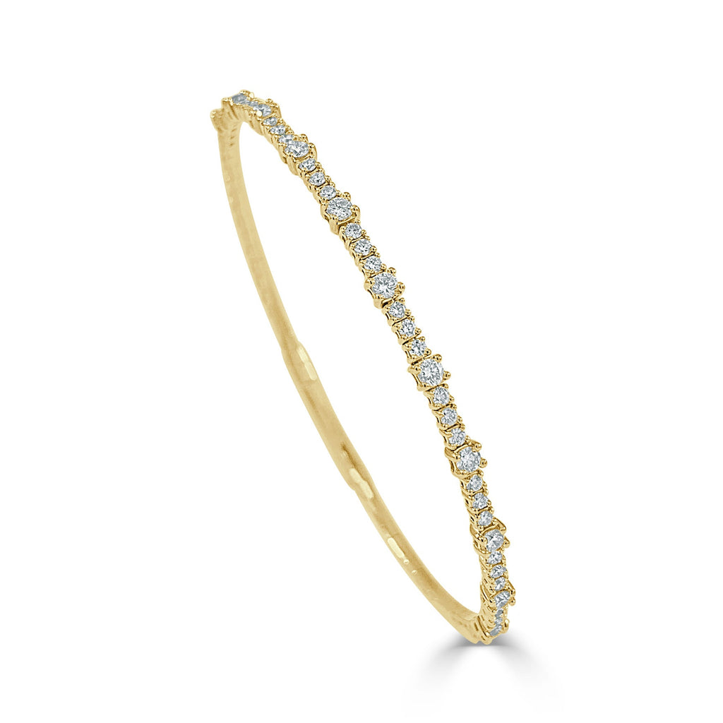 14K Gold Diamond Flexible Bangle - Yellow