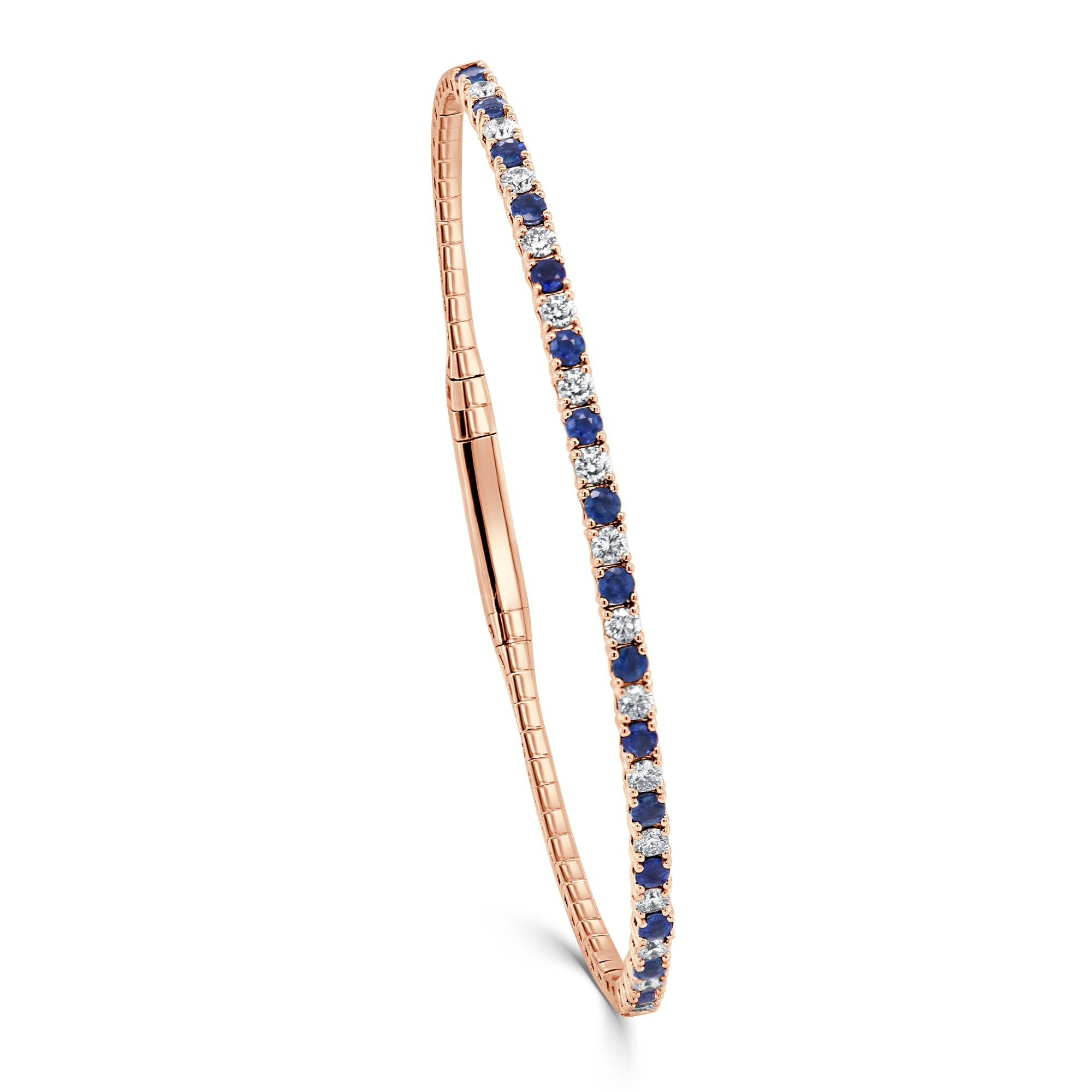 Sapphire and Diamond Flexible Bangle, 14K