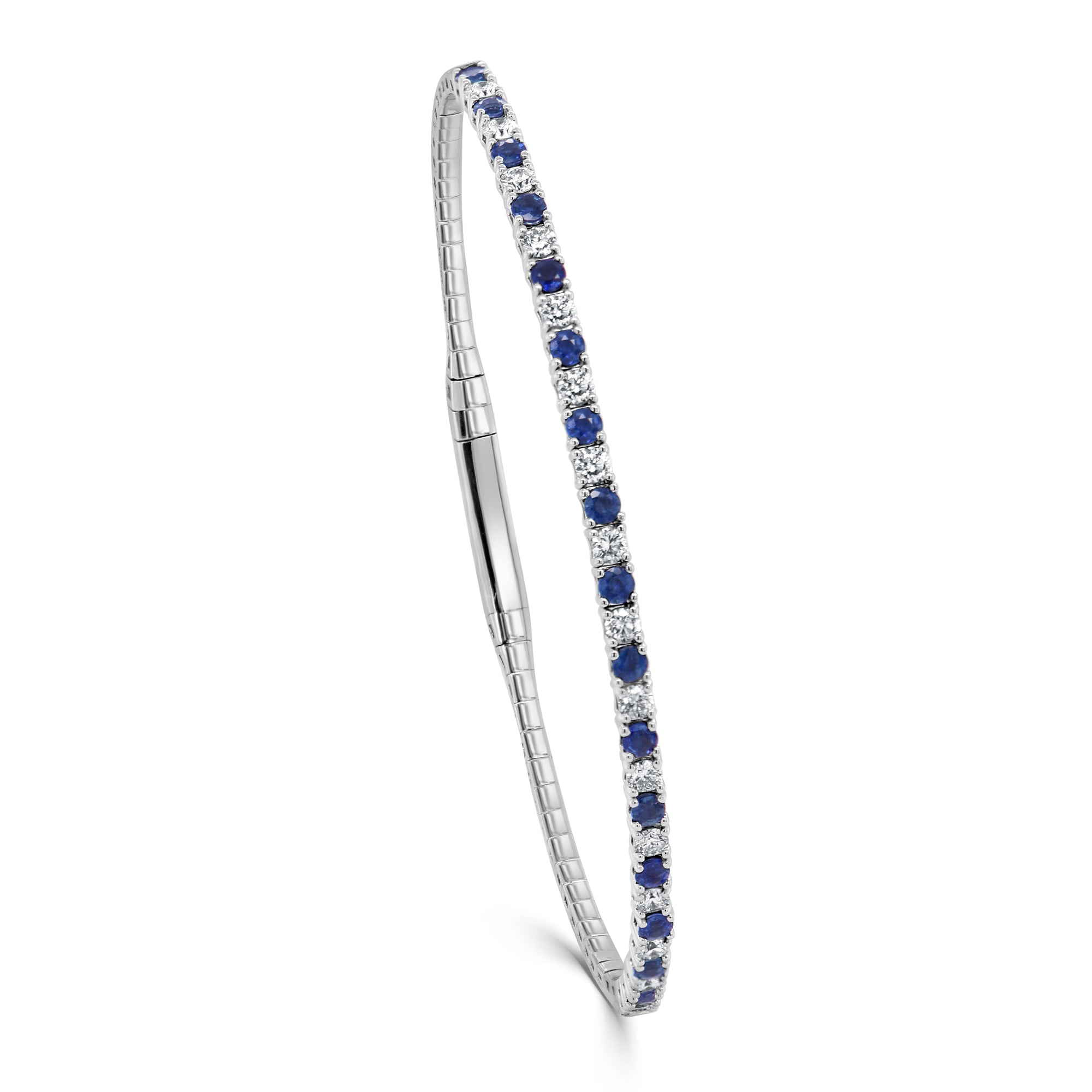 Sapphire and Diamond Flexible Bangle, 14K