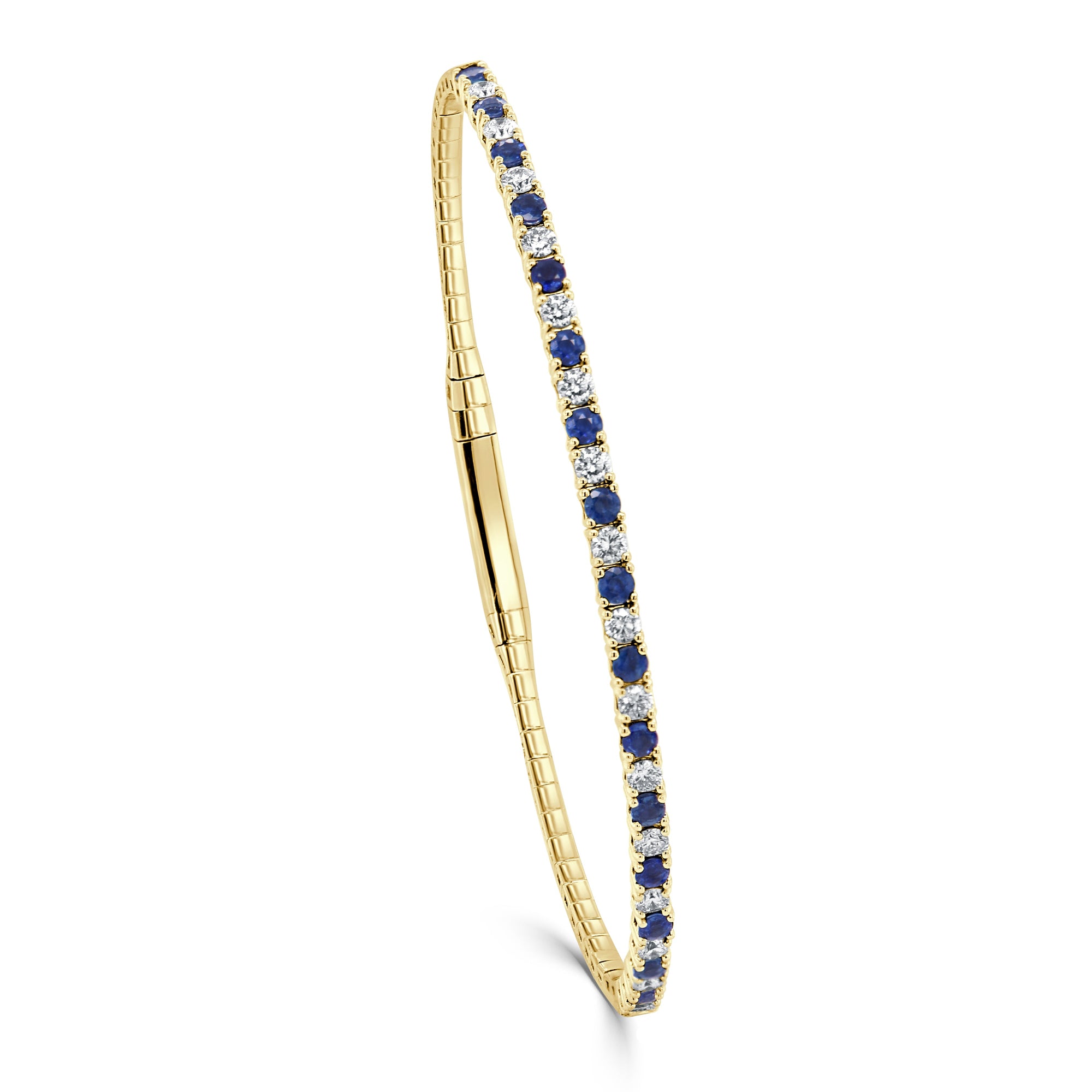 Sapphire and Diamond Flexible Bangle, 14K