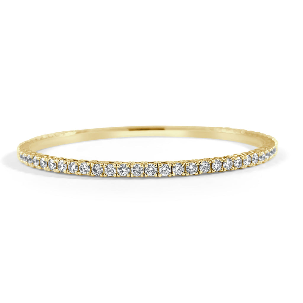 14K Gold Flexible Diamond Bangle - Yellow