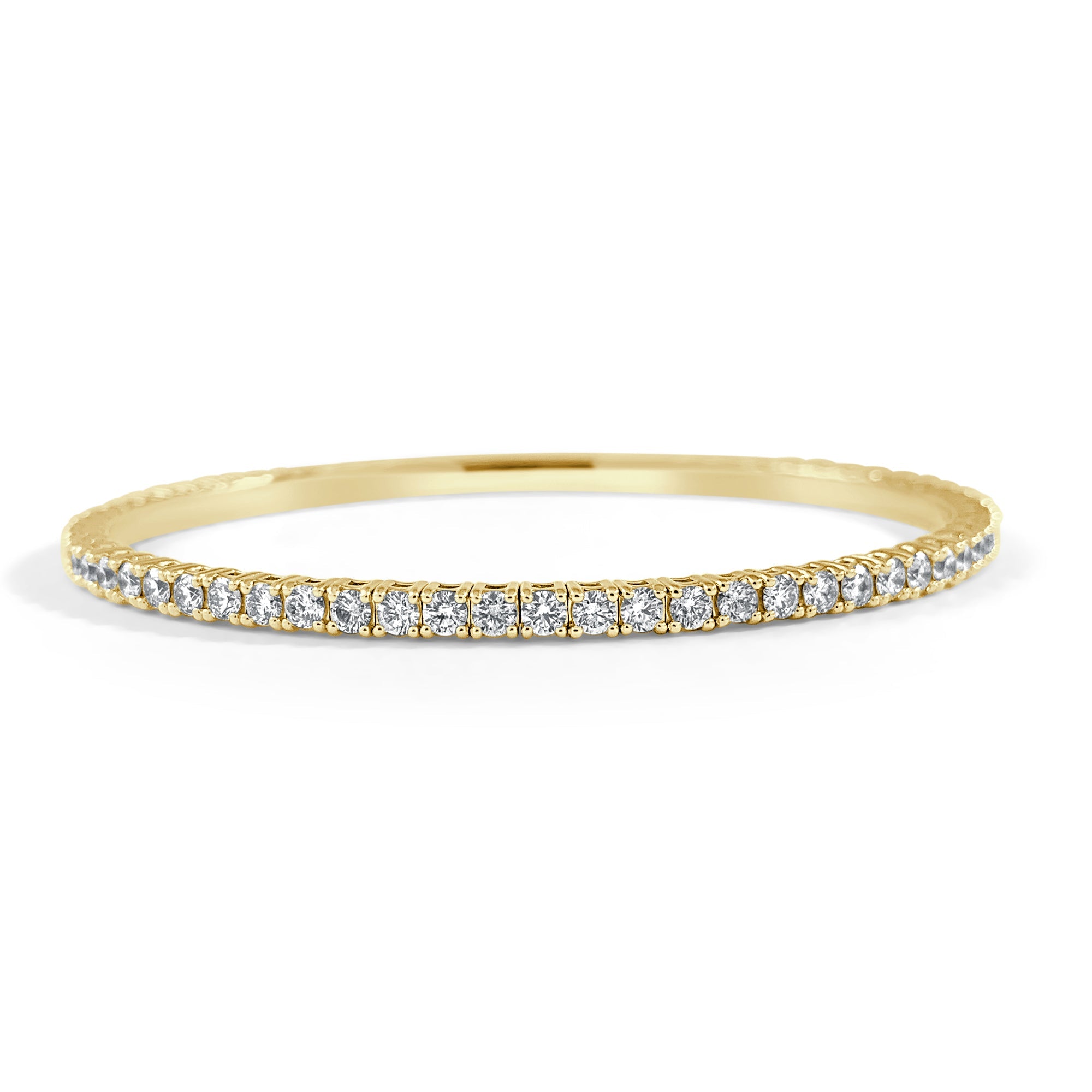 14K Gold Flexible Diamond Bangle - Yellow