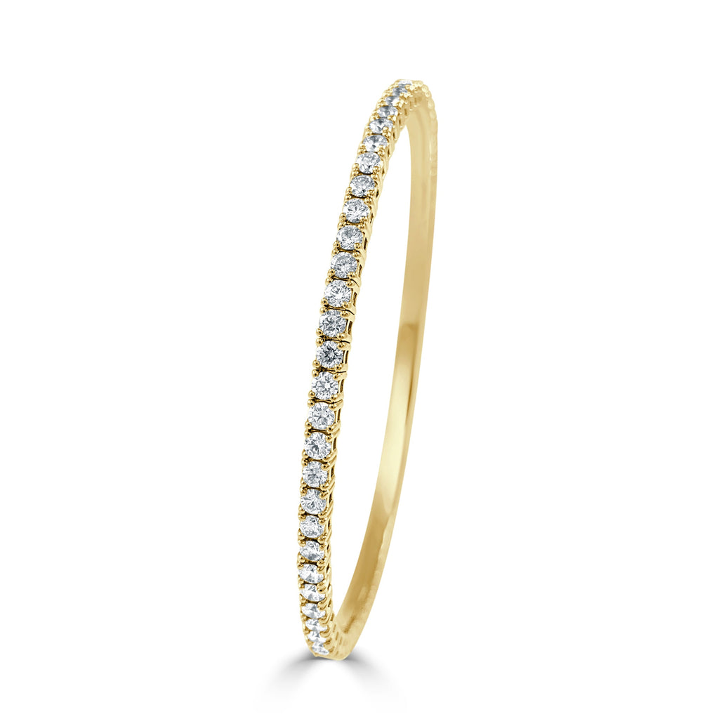 14K Gold Flexible Diamond Bangle - Yellow