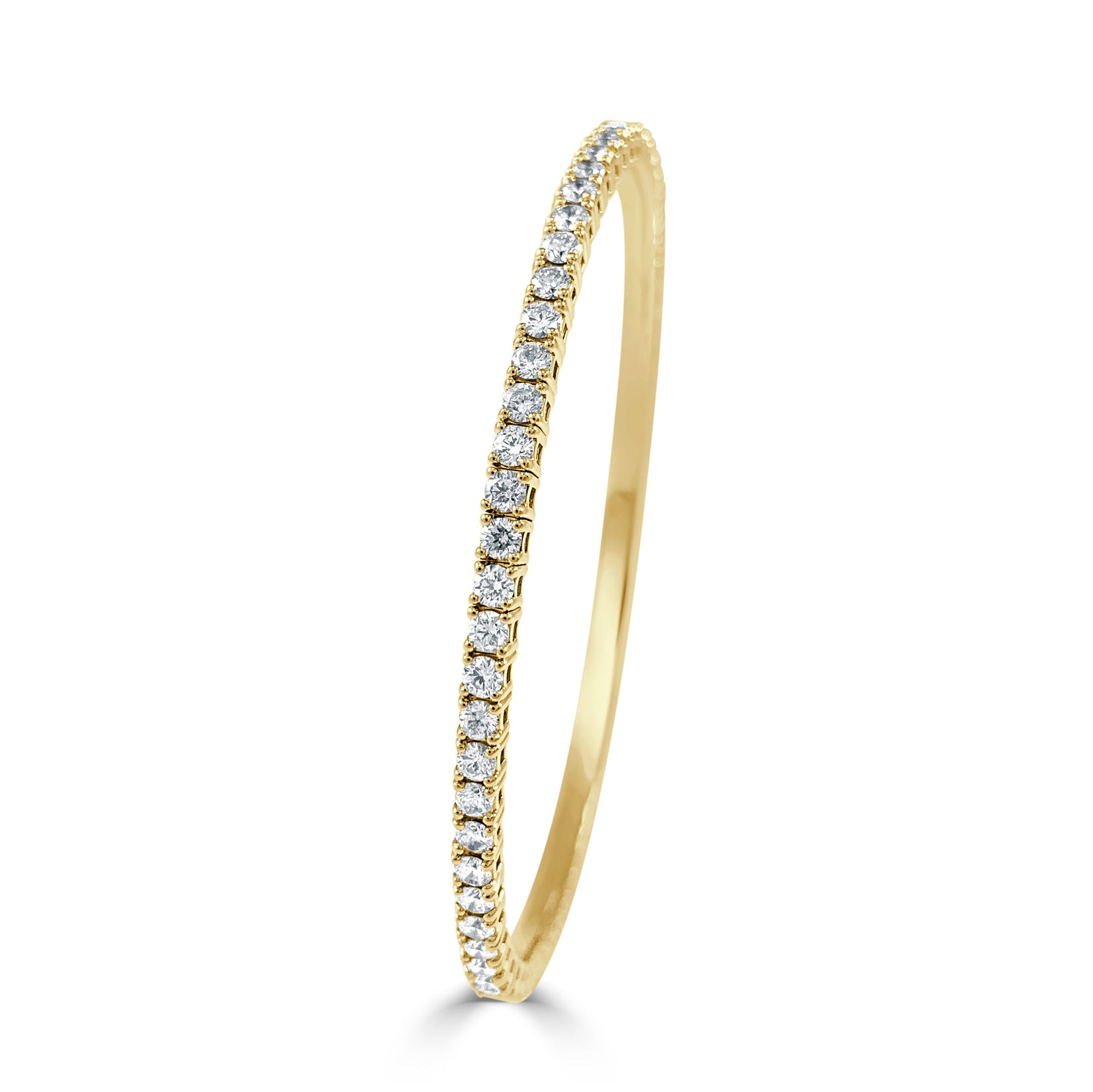 14K Gold Flexible Diamond Bangle - Yellow
