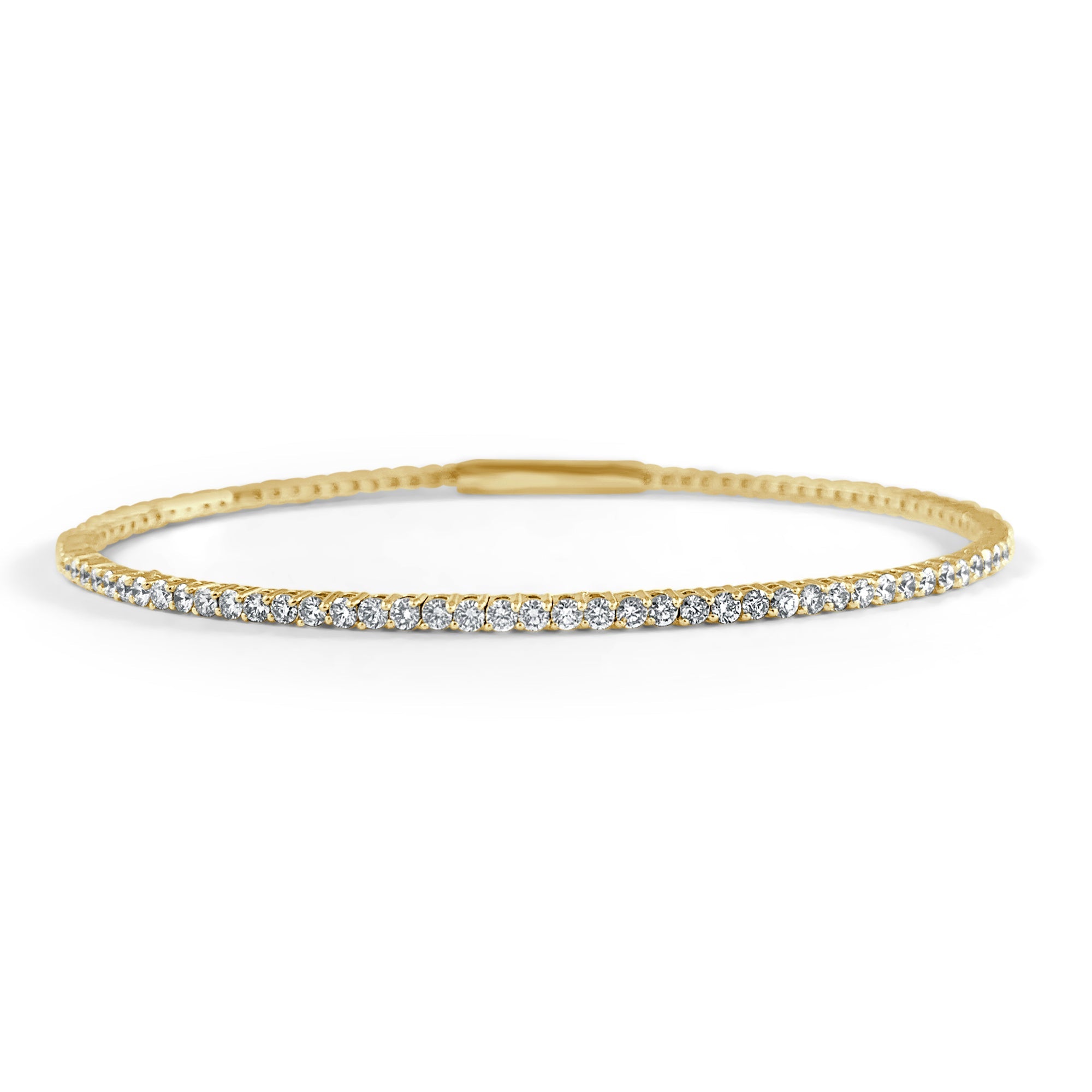 14K Gold Flexible Diamond Bangle - Yellow