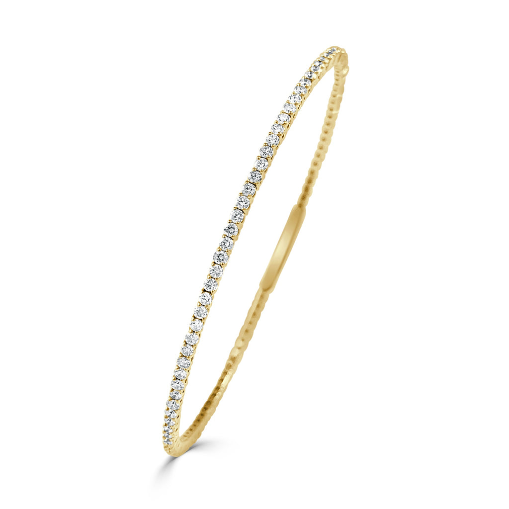 14K Gold Flexible Diamond Bangle - Yellow