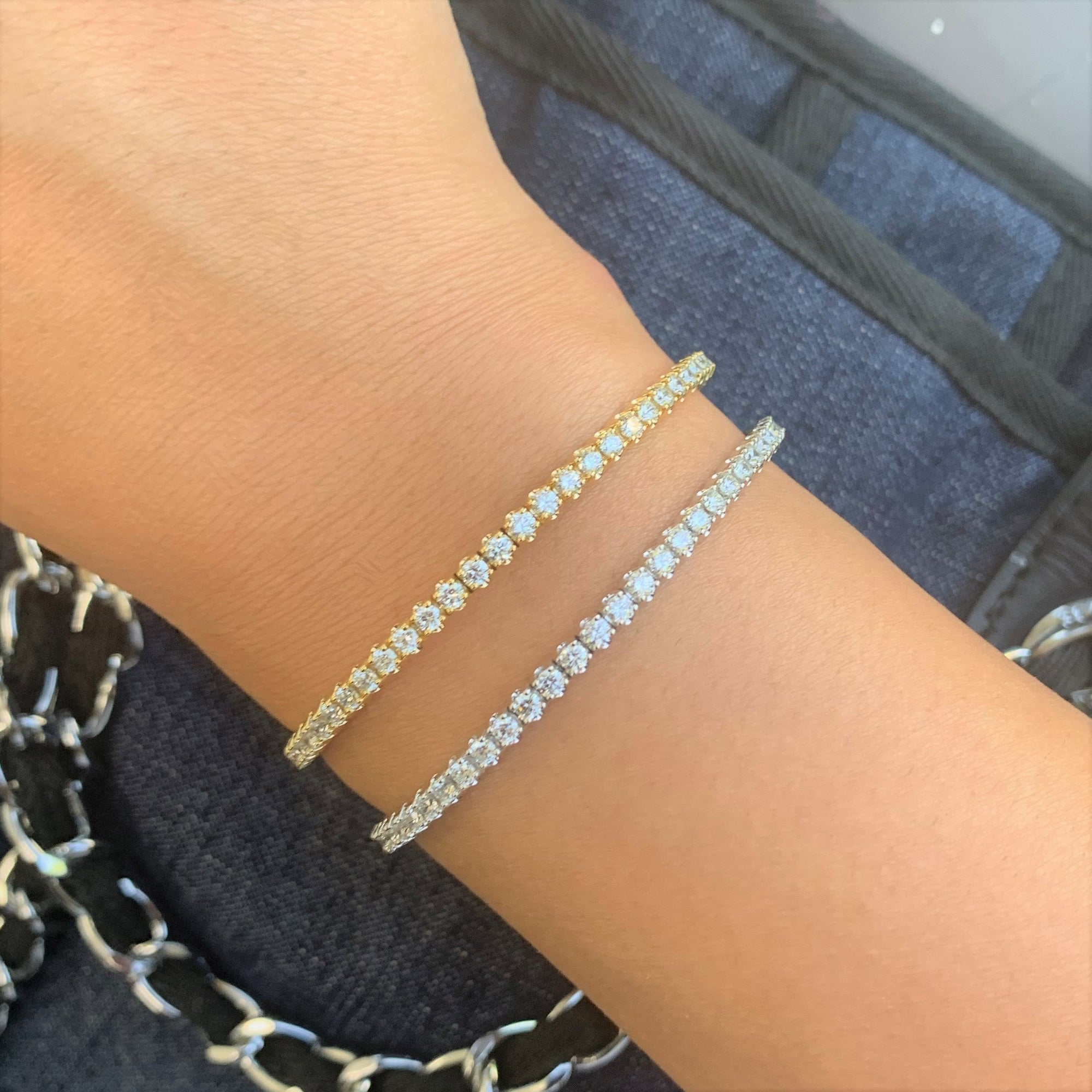 14K Gold Diamond Flexible Bracelet