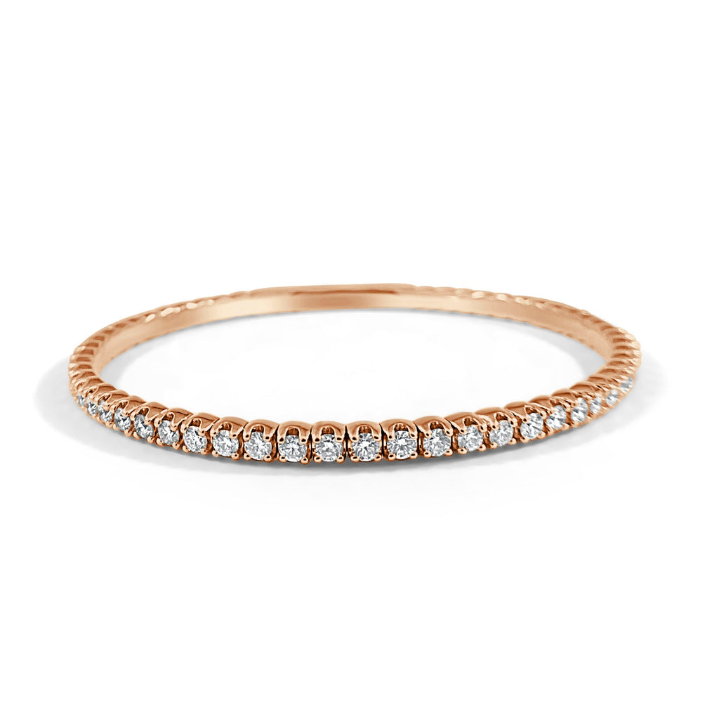 14K Gold Diamond Flexible Bracelet - Rose