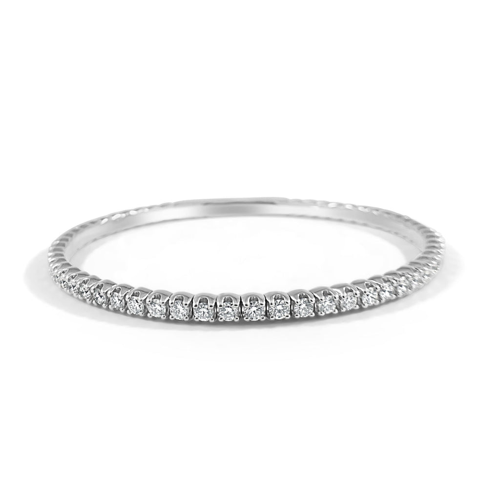 14K Gold Diamond Flexible Bracelet - White