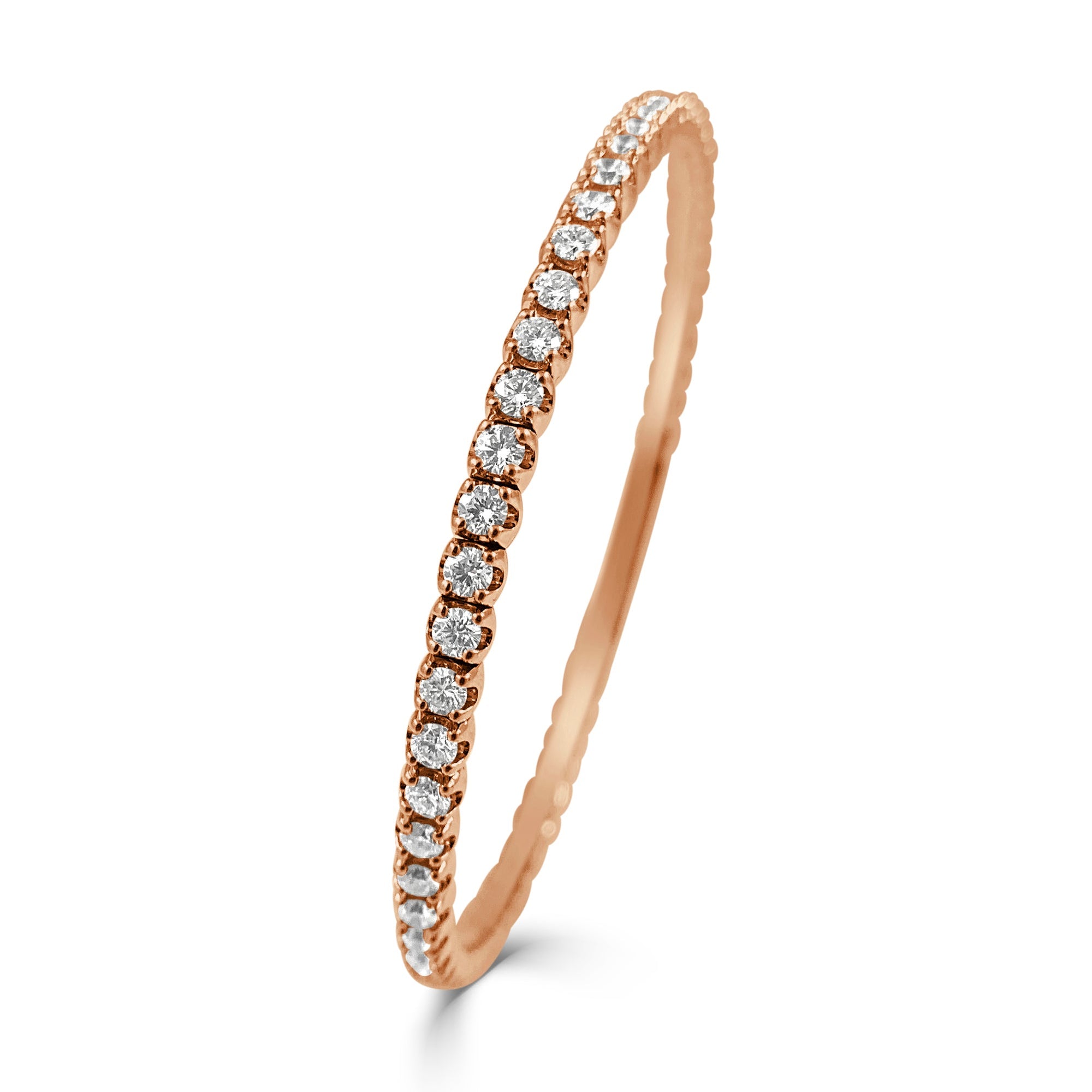 14K Gold Diamond Flexible Bracelet - Rose