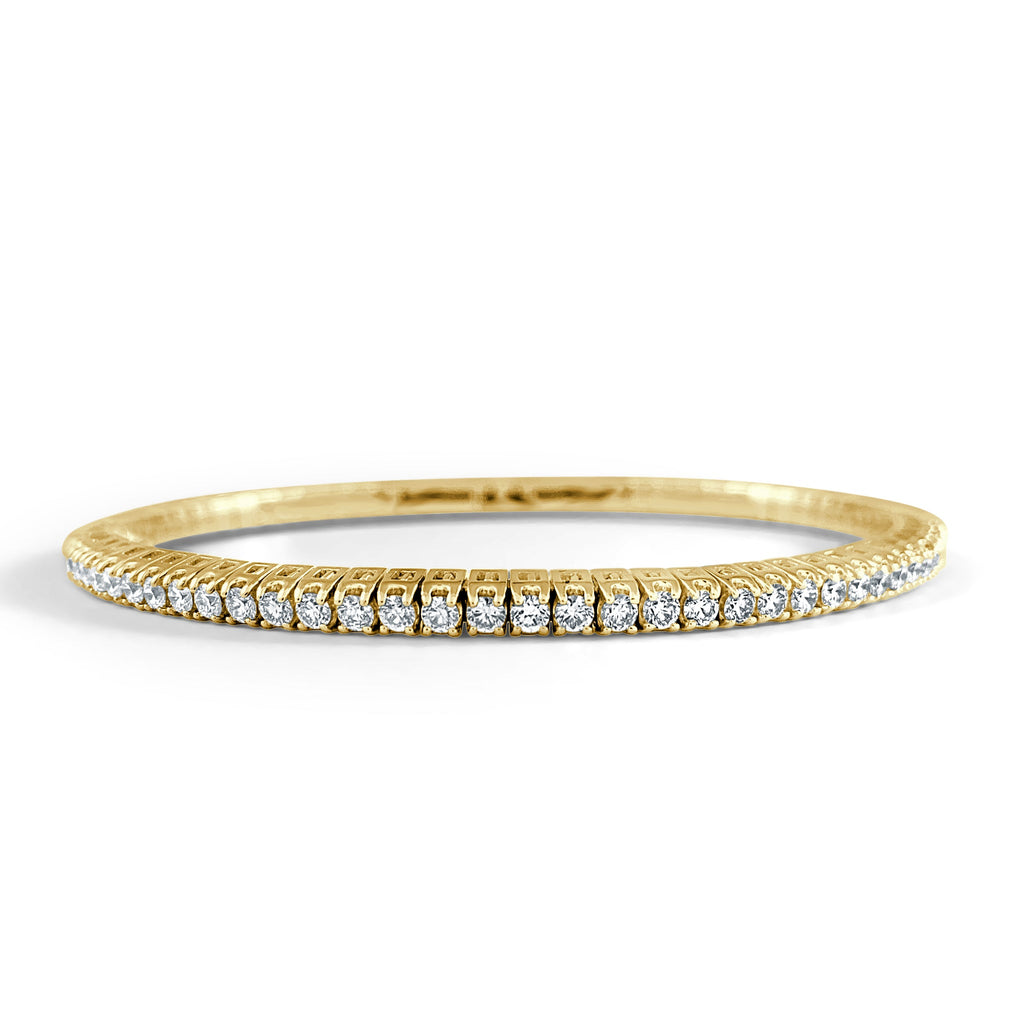 14K Gold Diamond Stretch Bracelet - Yellow