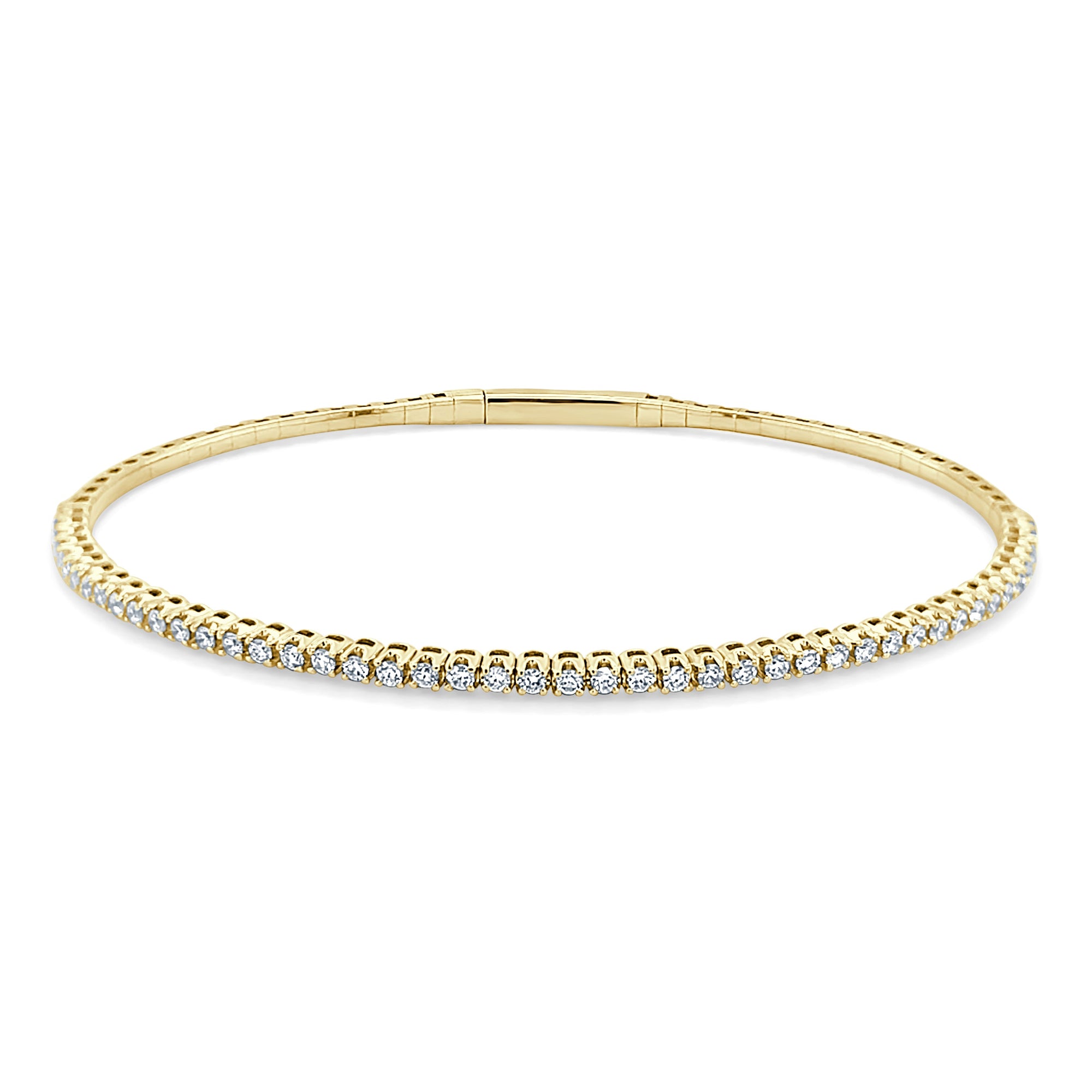 14K Gold Diamond Flexible Bangle - Yellow