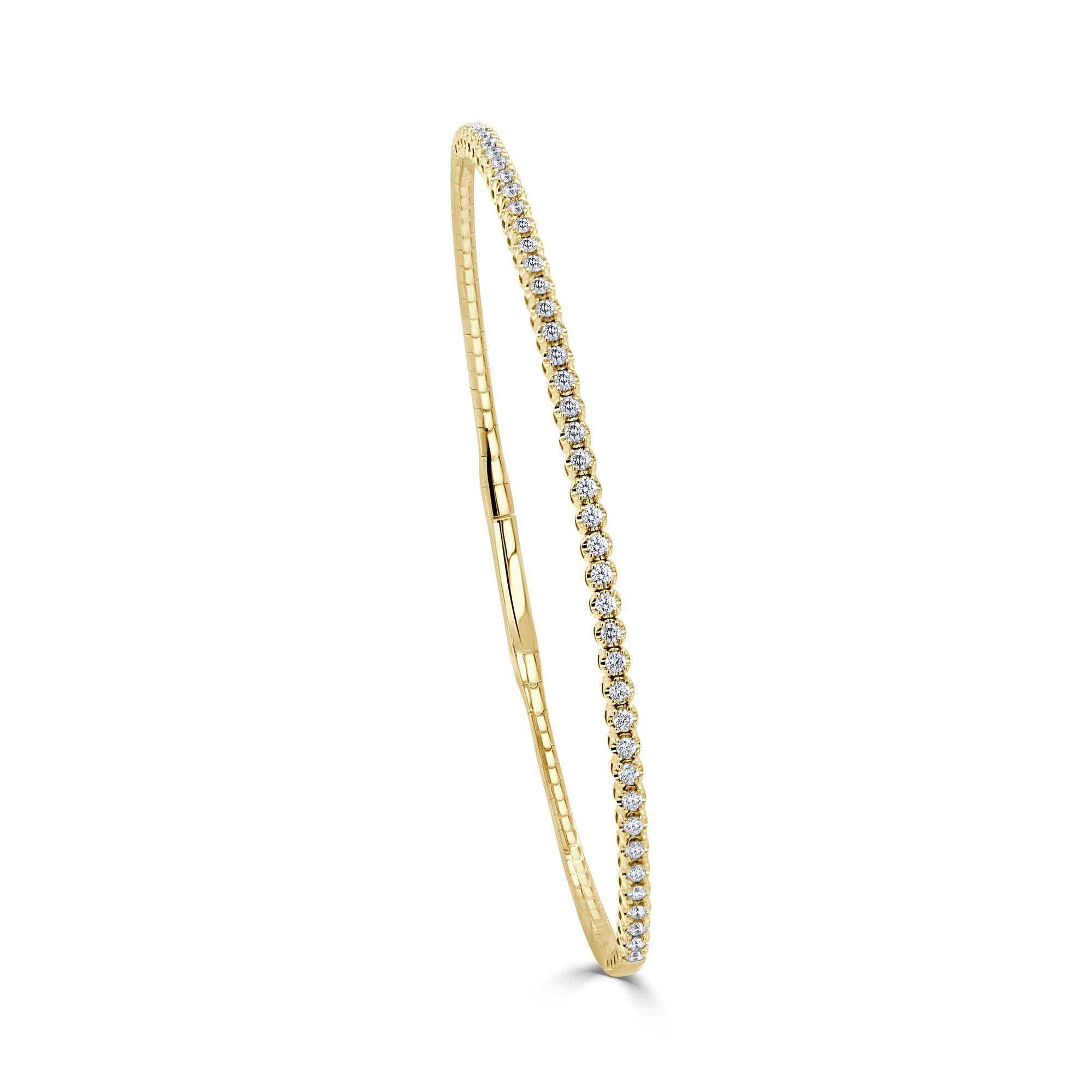 14K Gold Diamond Flexible Bangle - Yellow