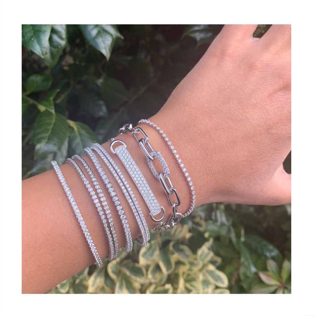 14K Gold Diamond Stretch Bracelet