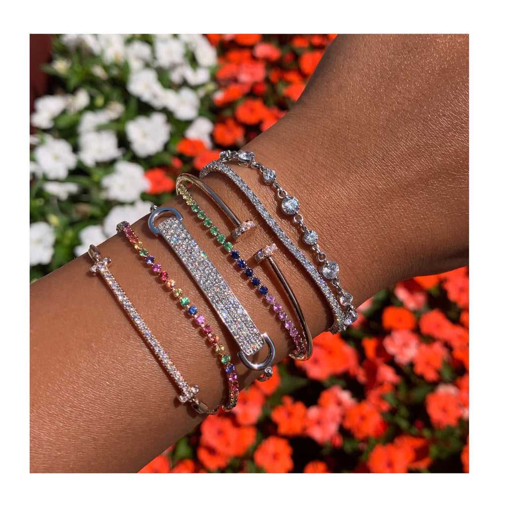 14K Gold Diamond Bangle