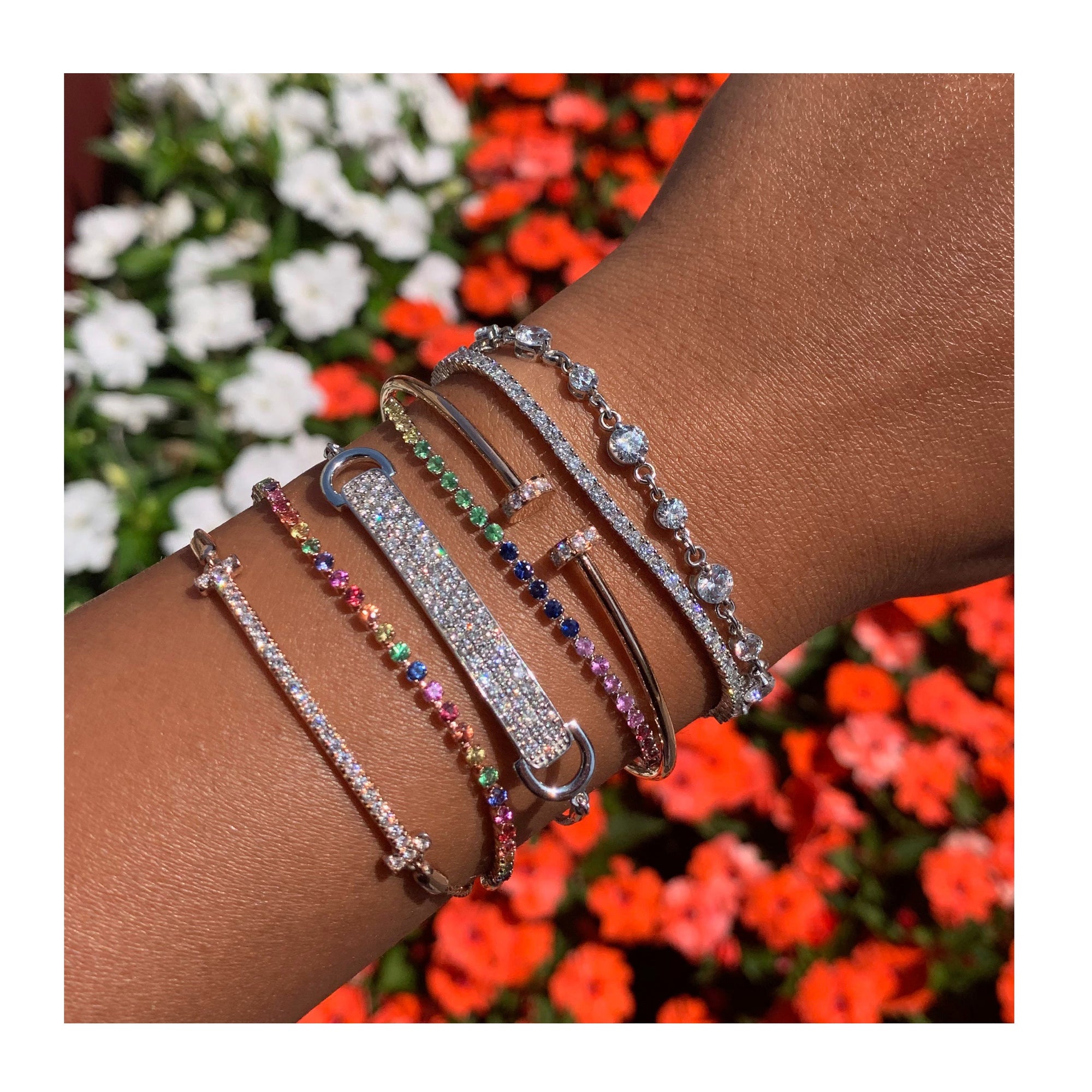 14K Gold Diamond Bangle