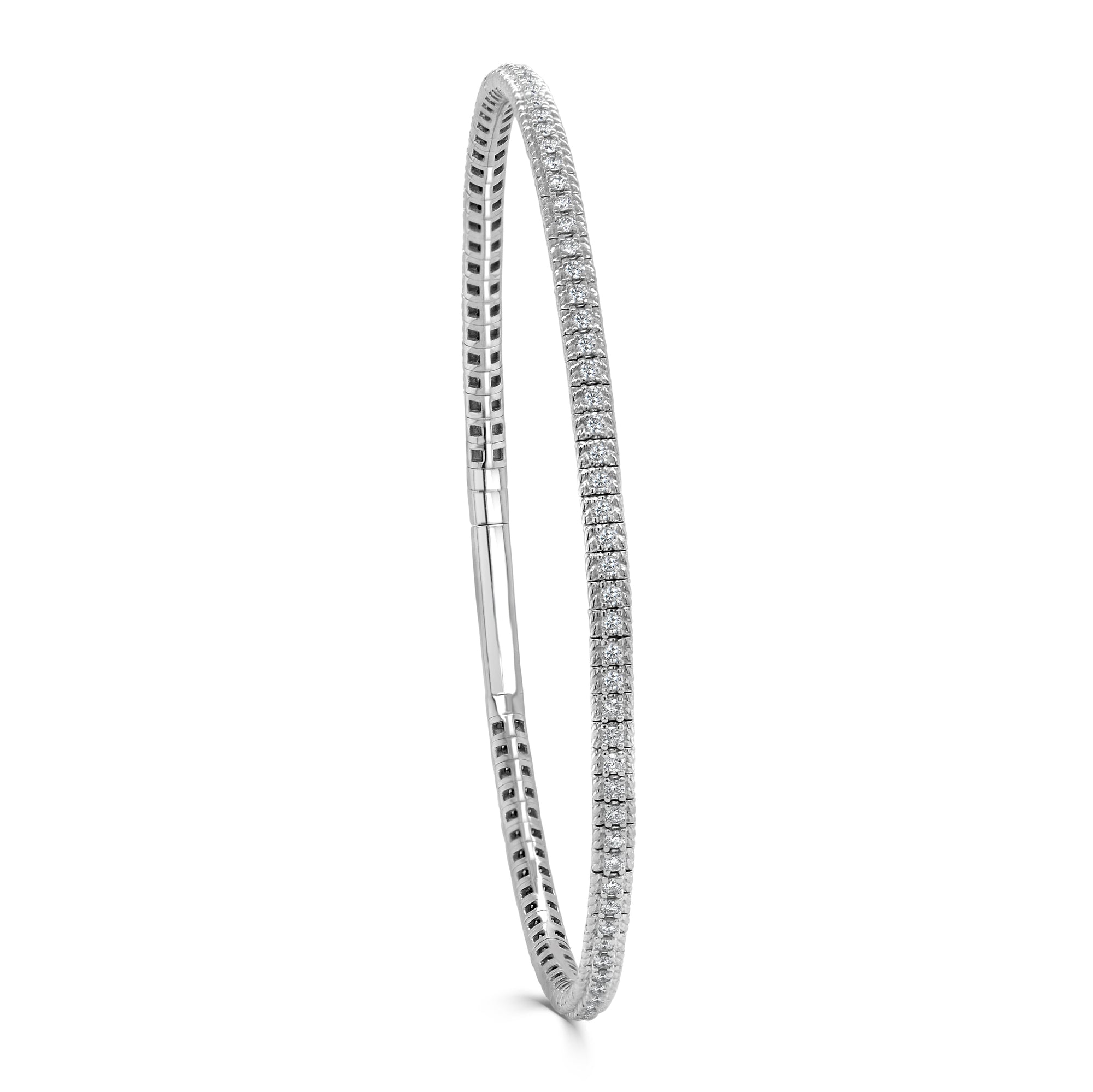 14K Gold Diamond Flexible Bangle – 0.90ct-White
