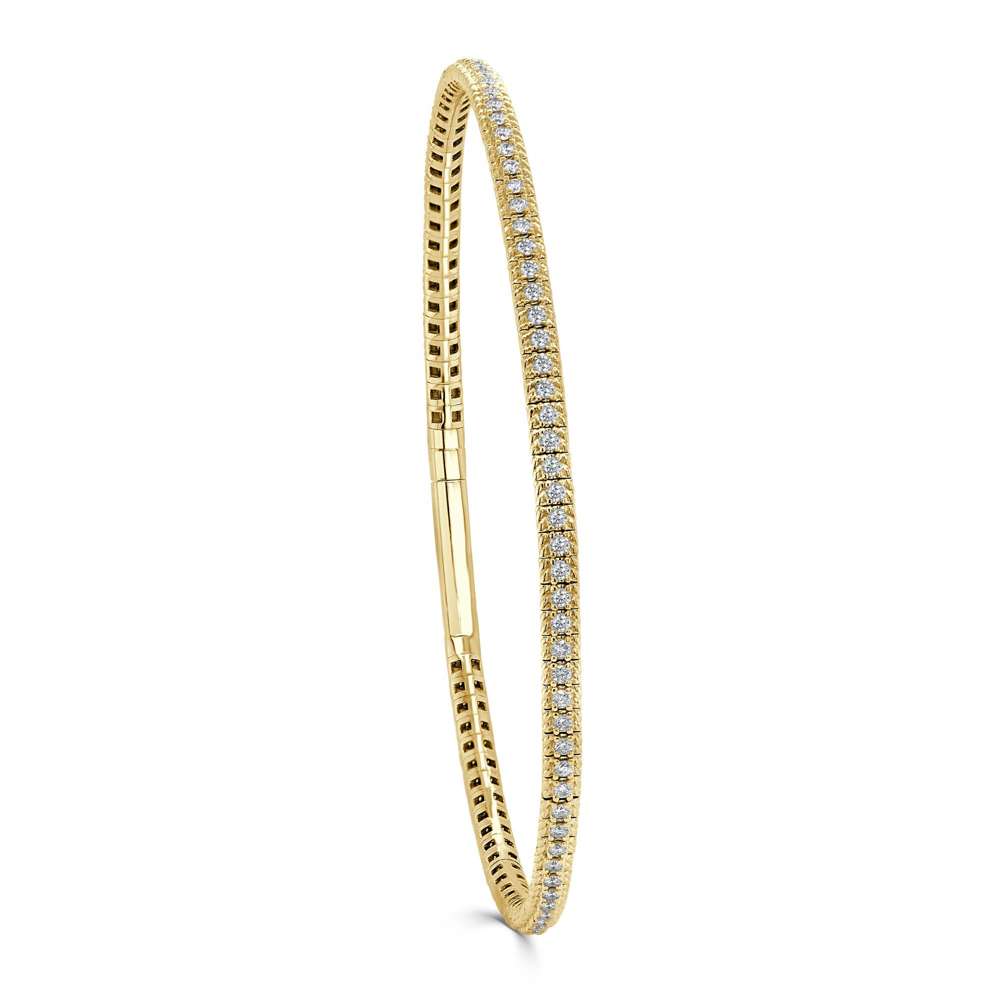 14K Gold Diamond Flexible Bangle – 0.90ct - Gold