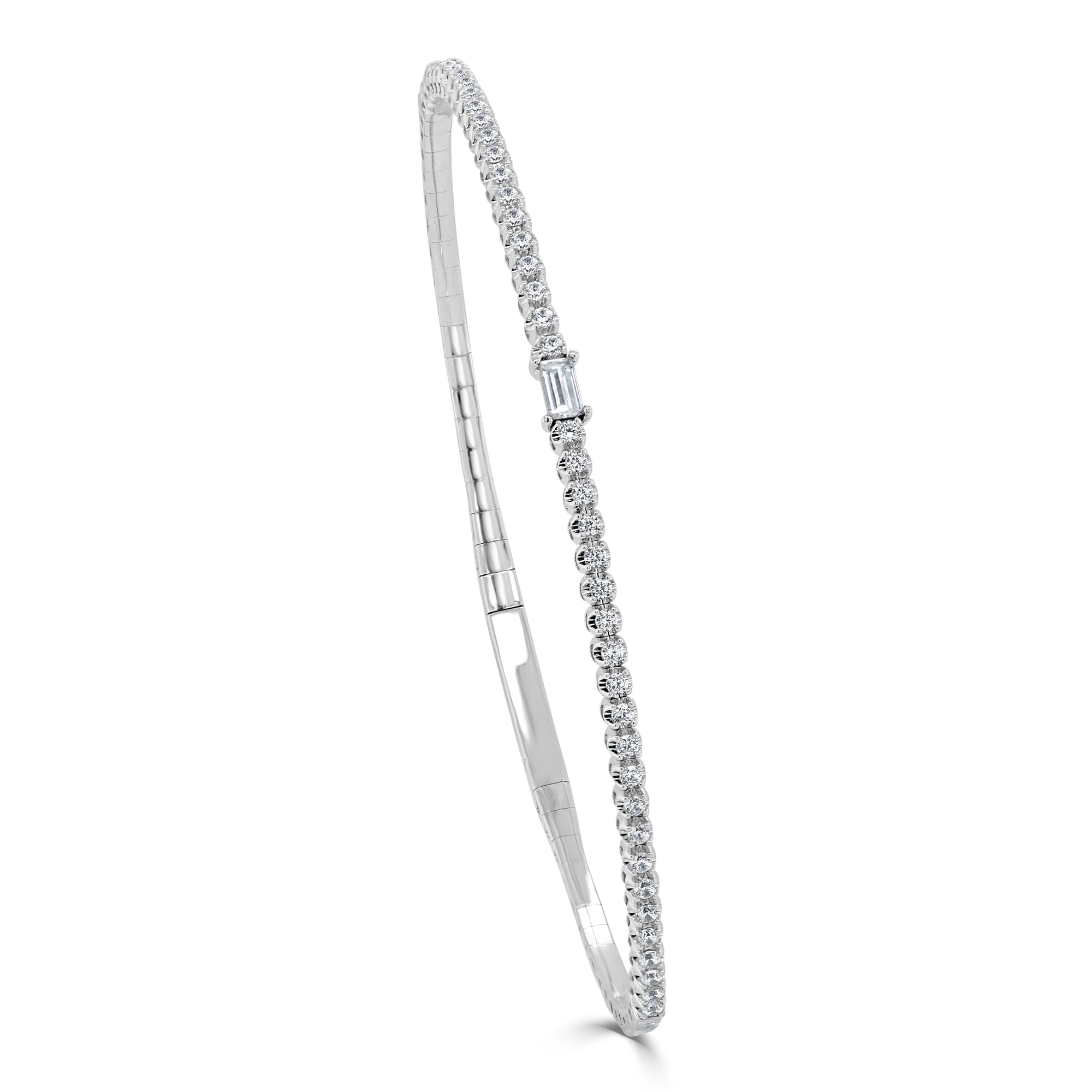 Birthstone & Diamond Flexible Bangle Bracelet, 14K