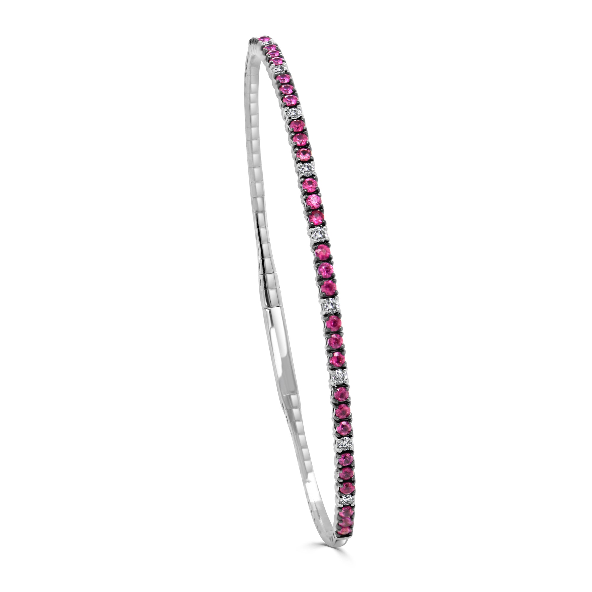 Ruby and Diamond Flexible Bangle, 14K