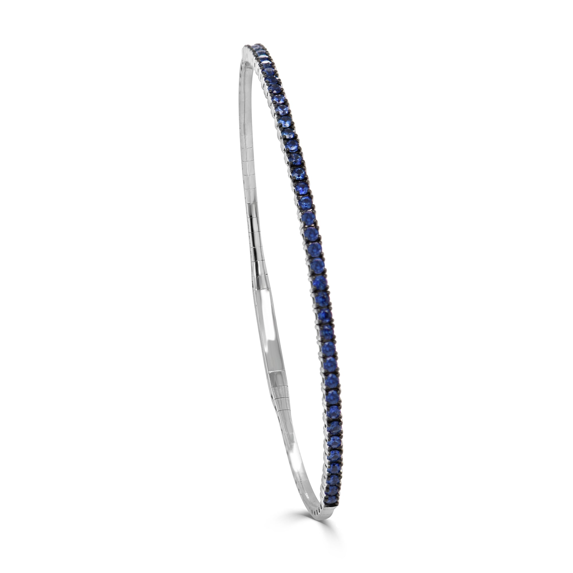 14K Gold Sapphire Flexible Bangle – 1.23ct