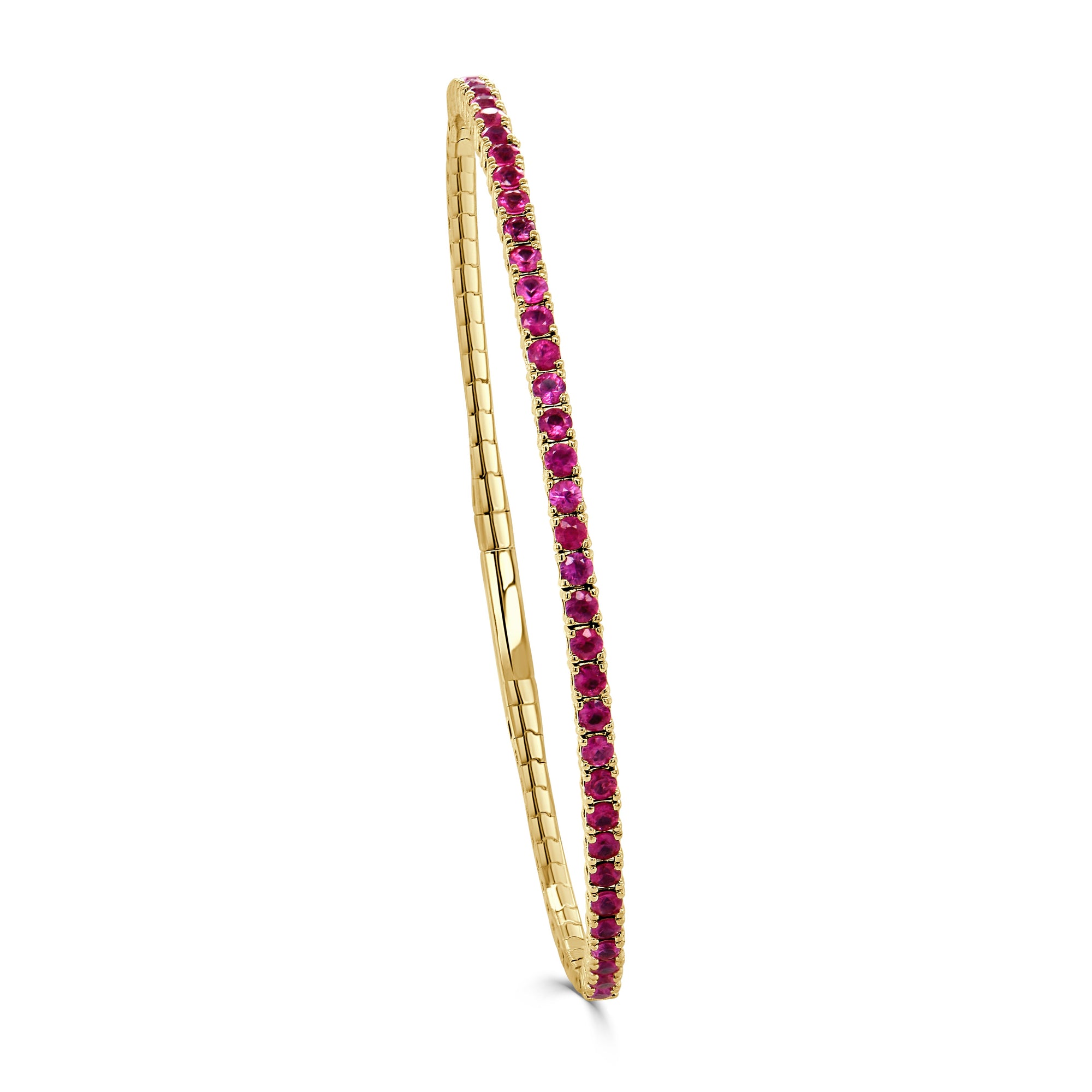 14K Gold Ruby Flexible Bangle –  1.87ct - Yellow