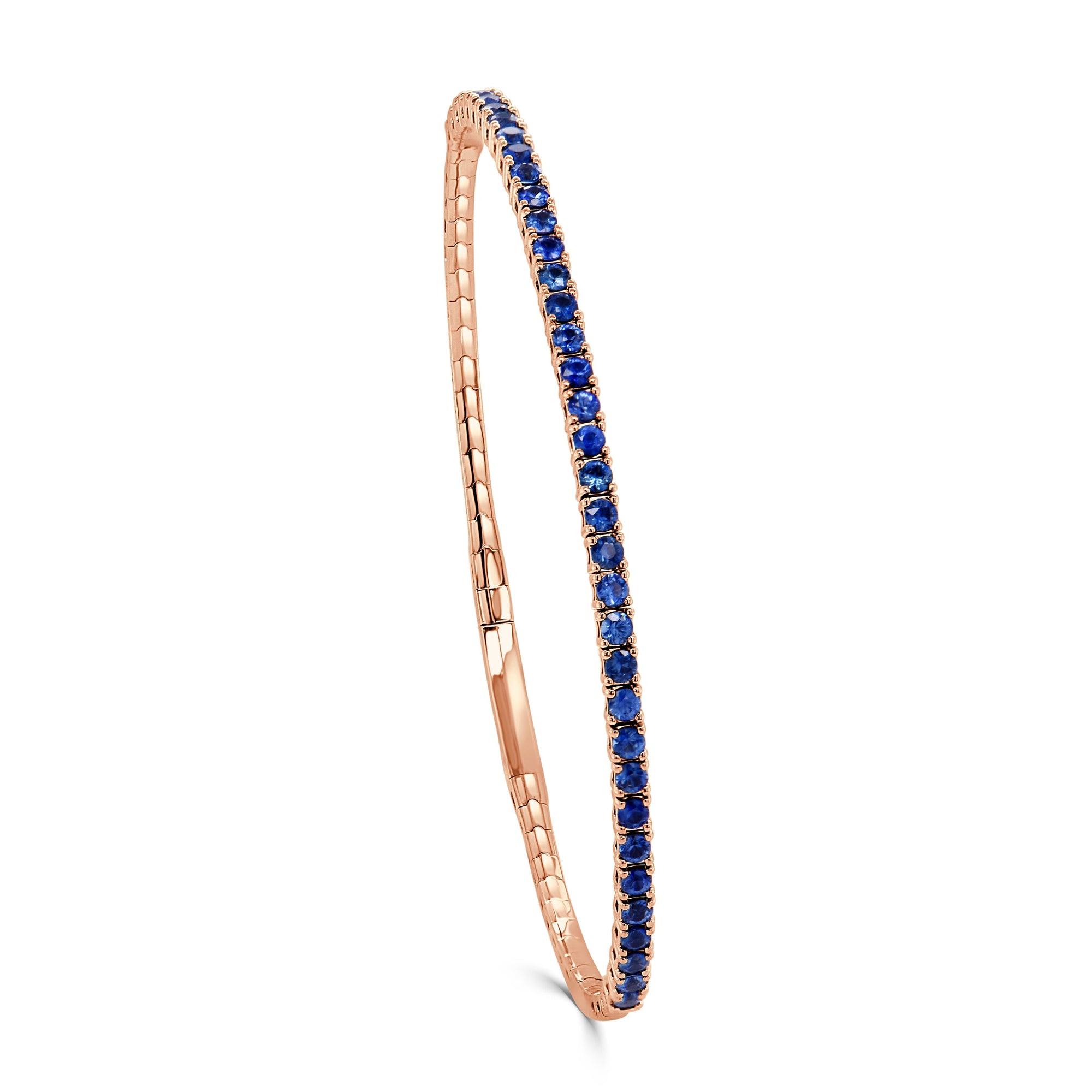 Blue Sapphire Flexible Bangle, 14K