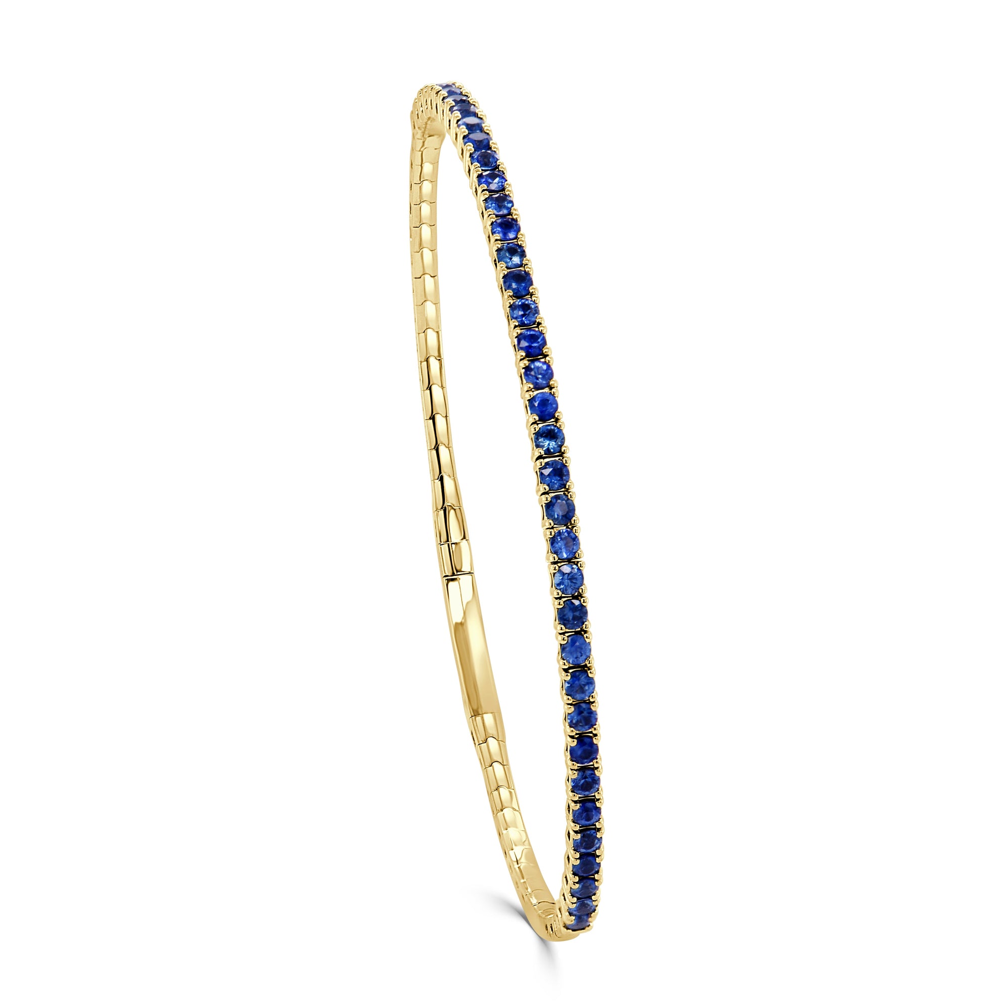 Blue Sapphire Flexible Bangle, 14K