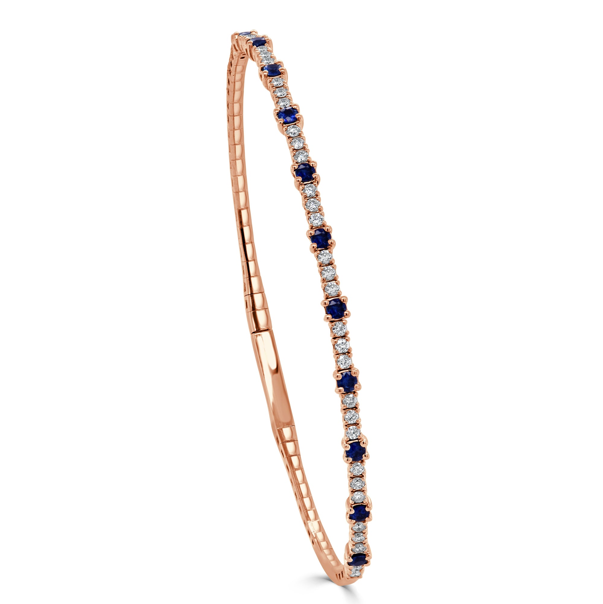 Sapphire and Diamond Flexible Bangle, 14K
