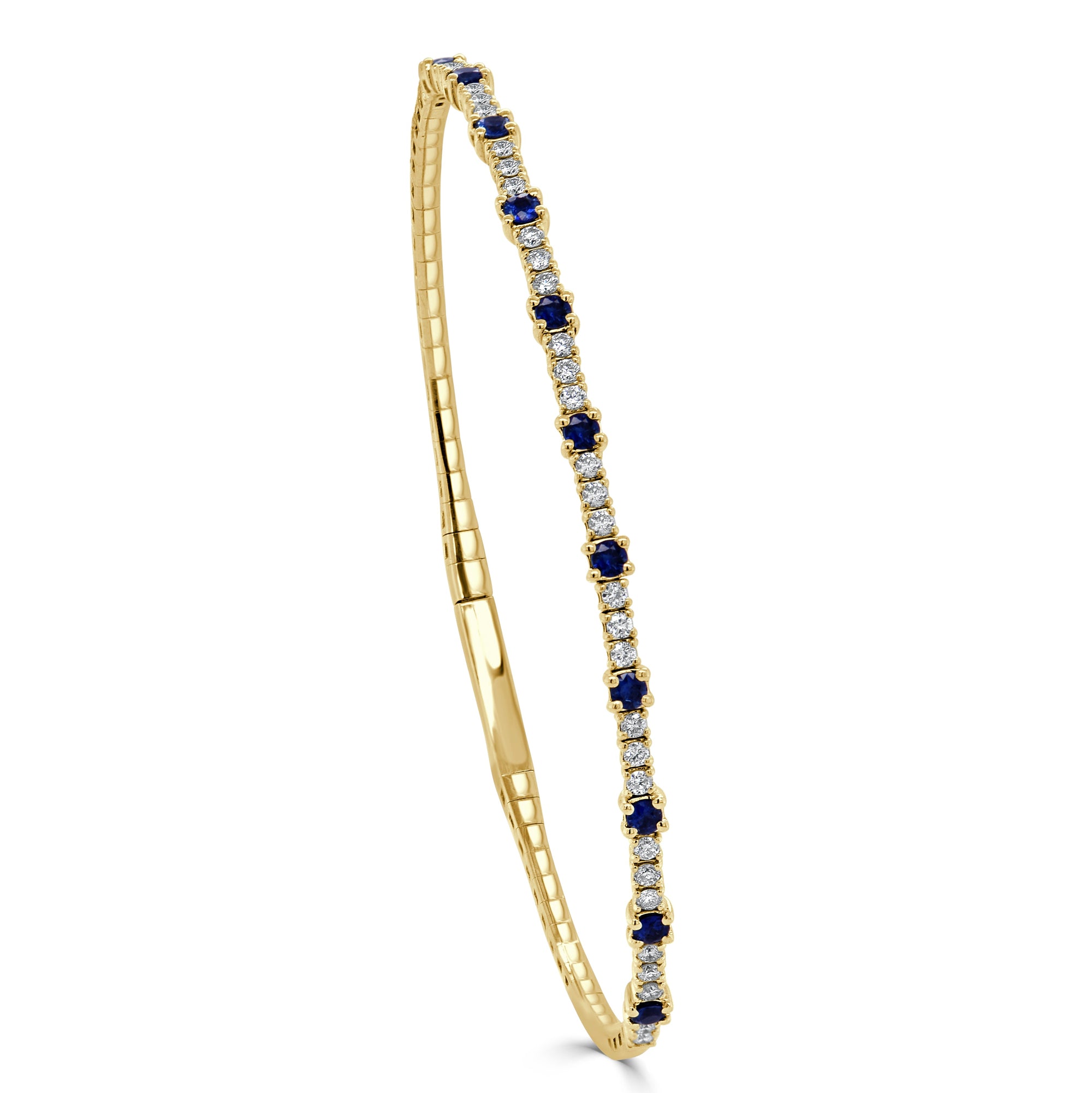 Sapphire and Diamond Flexible Bangle, 14K