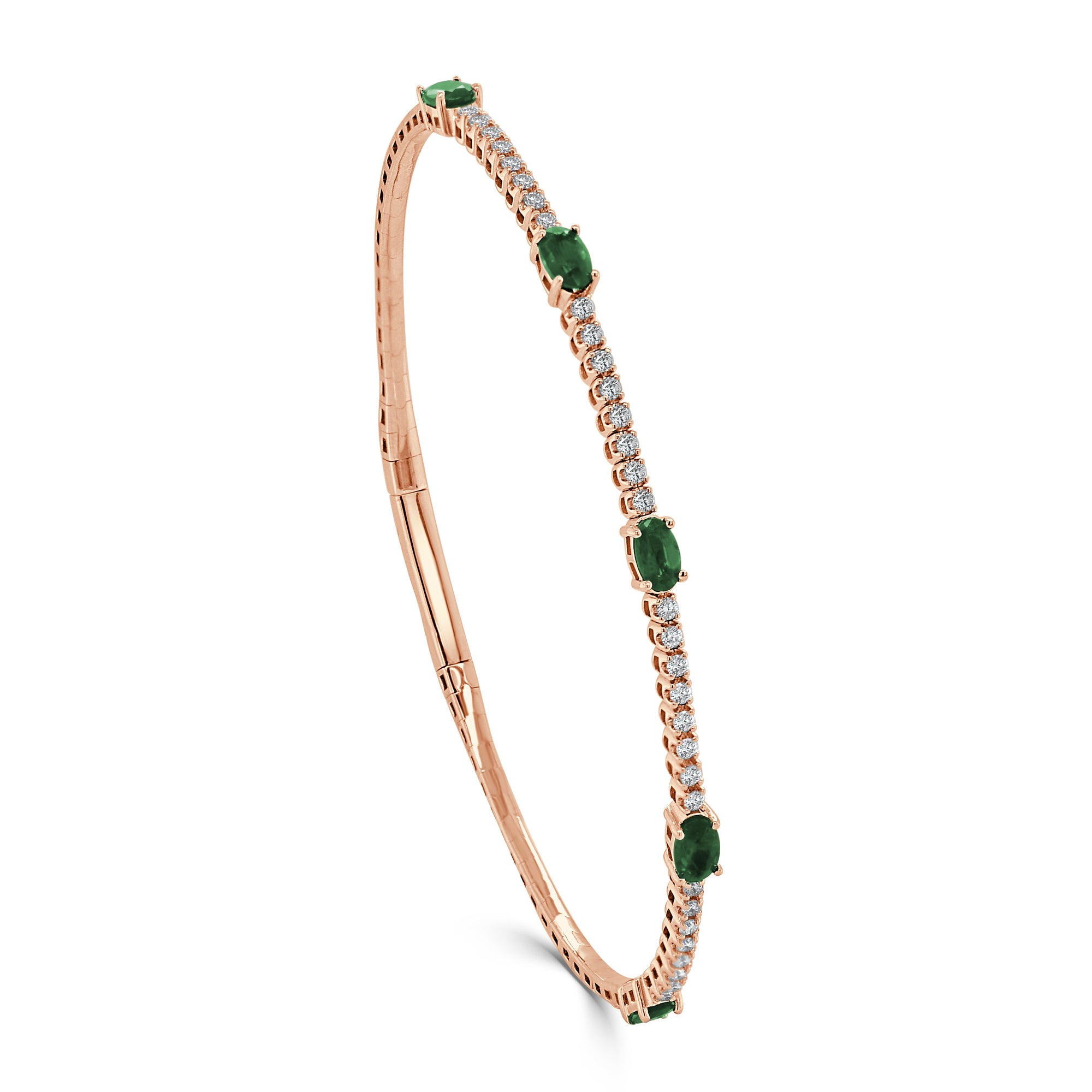 Emerald and Diamond Bangle, 14K