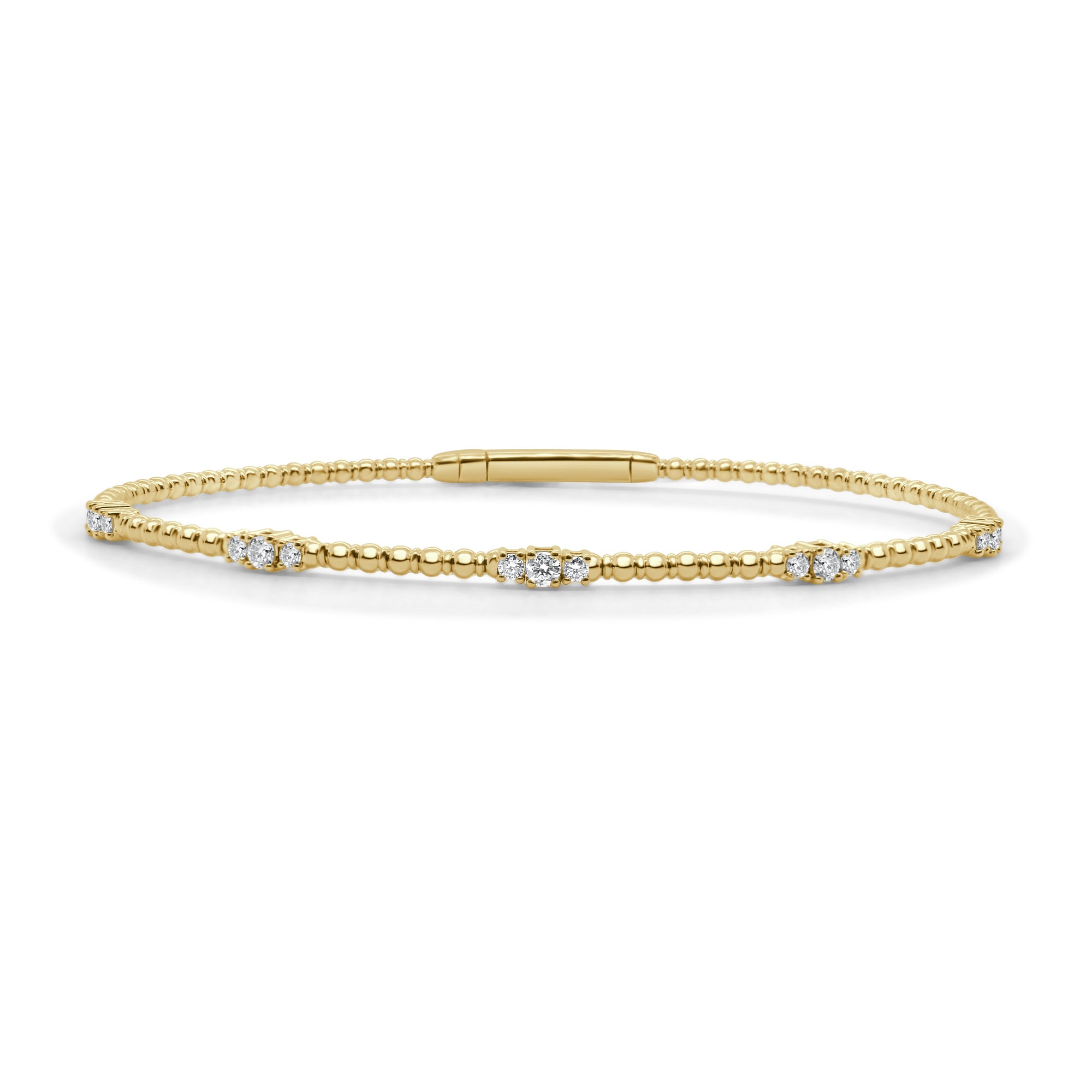 14K Gold Diamond Flex Bangle - Yellow