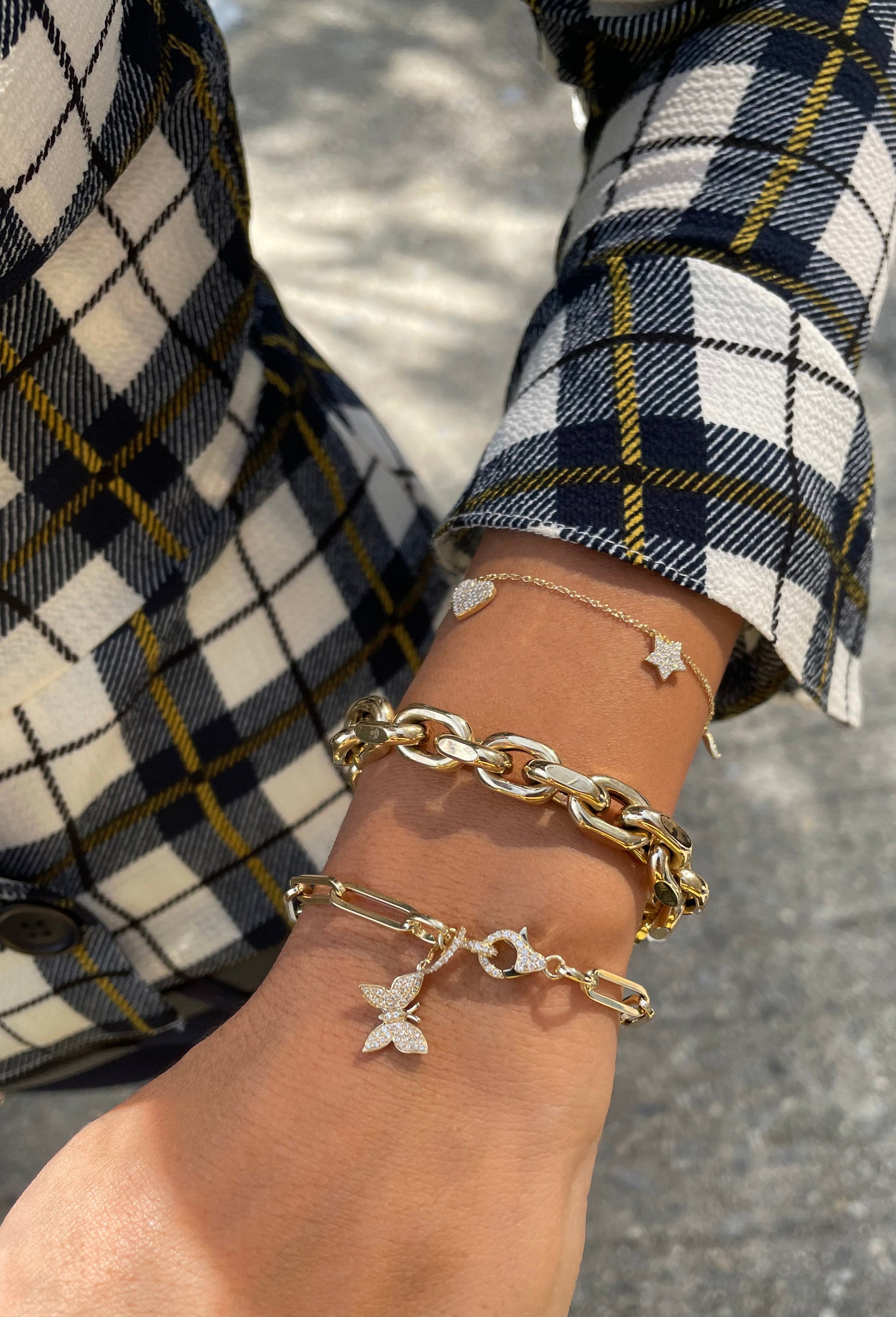 Diamond Paperclip Bracelet, 14K