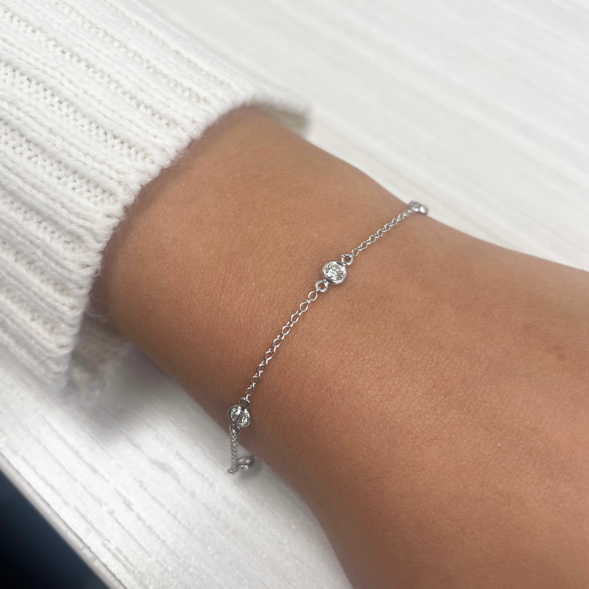 14K Gold & Diamond Bezel Bracelet