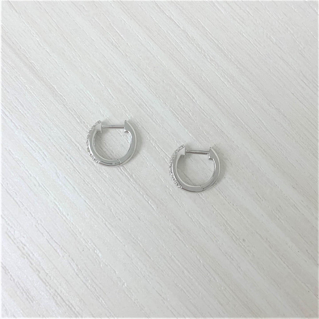 14k Gold & Diamond Huggie Earrings