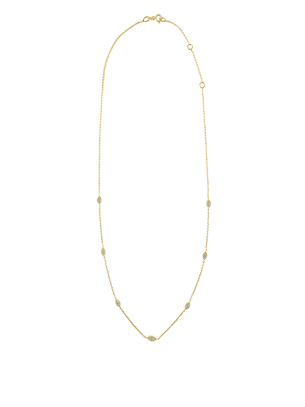 14k Gold & Diamond Station Necklace