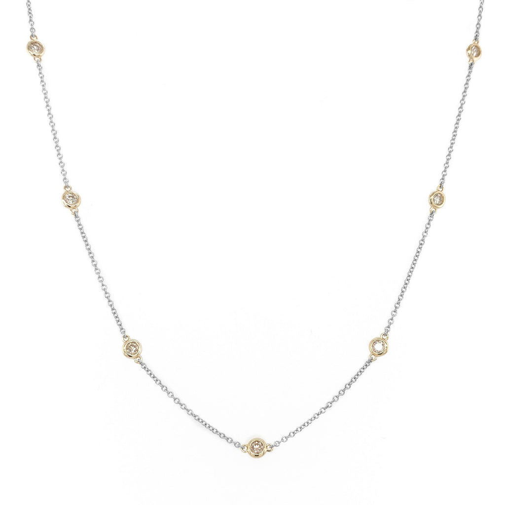 14k Gold & Diamond Station Necklace - 0.70ct