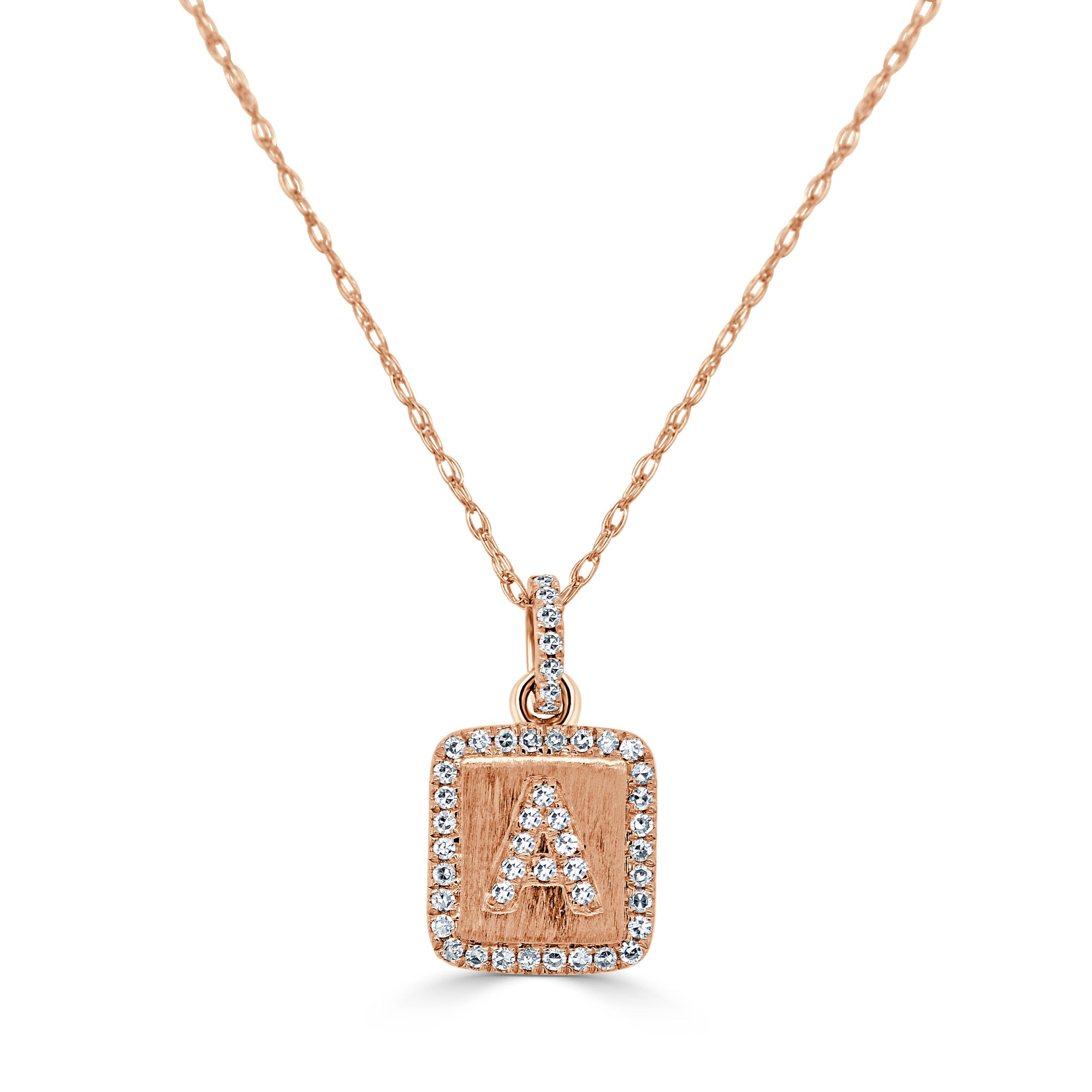 Diamond Small Initial Necklace, 14K