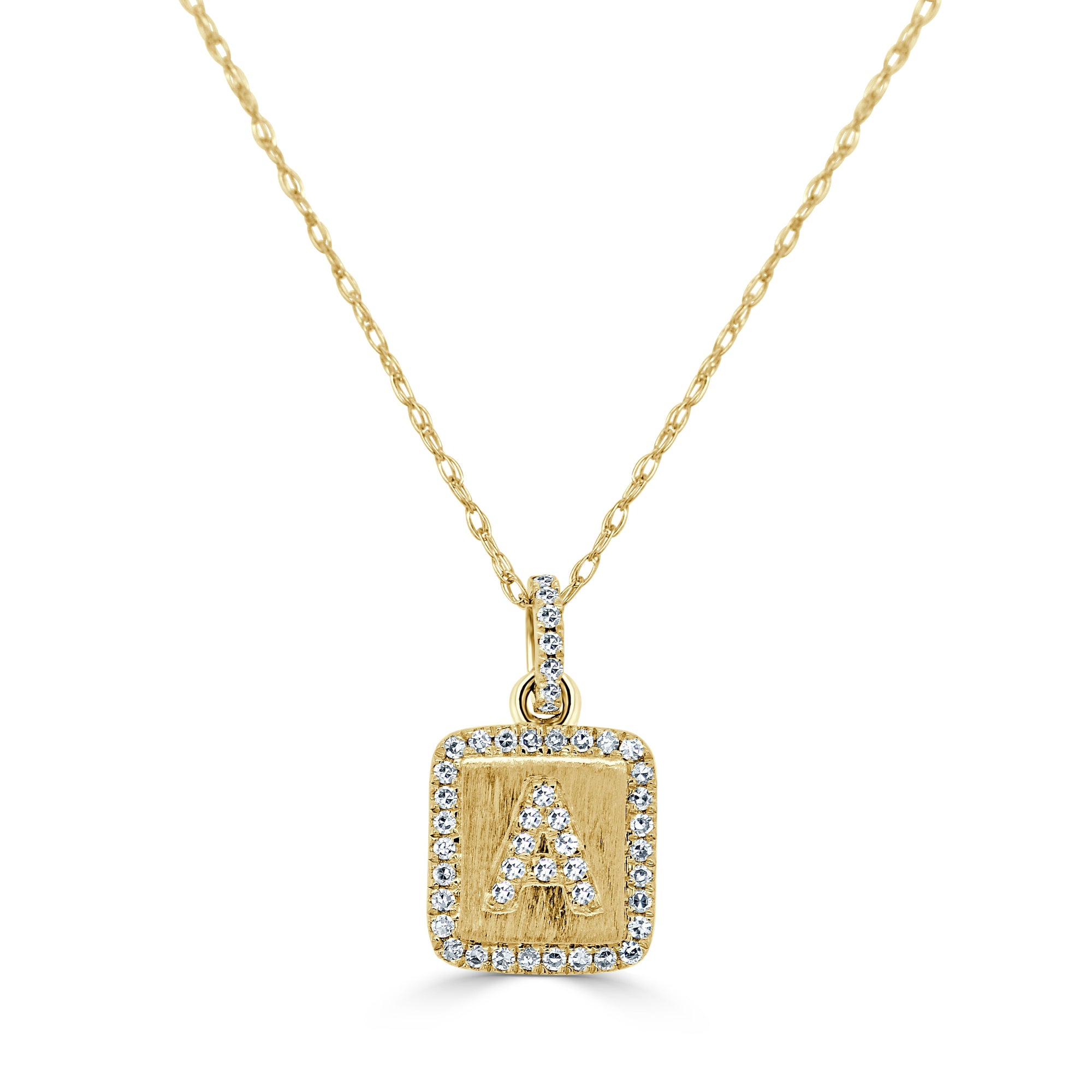Diamond Small Initial Necklace, 14K