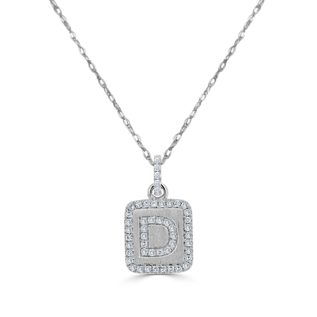 Diamond Small Initial Necklace, 14K