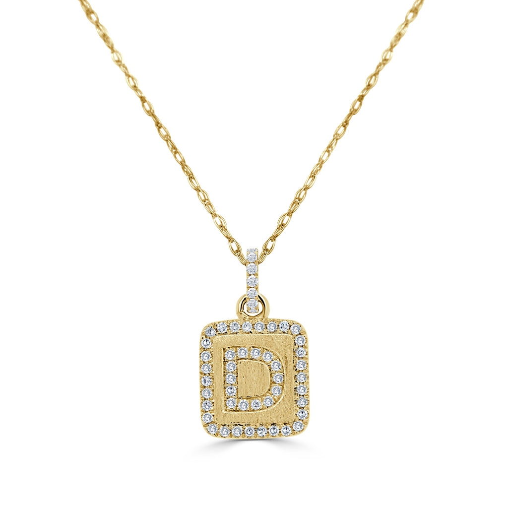 Diamond Small Initial Necklace, 14K